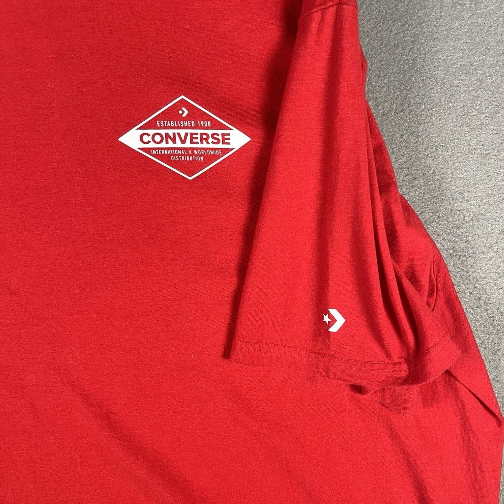 Converse Converse Shirt 2XL Red Short Sleeve All Star Logo Vintage? No. Size US XXL / EU 58 / 5 - 4 Thumbnail