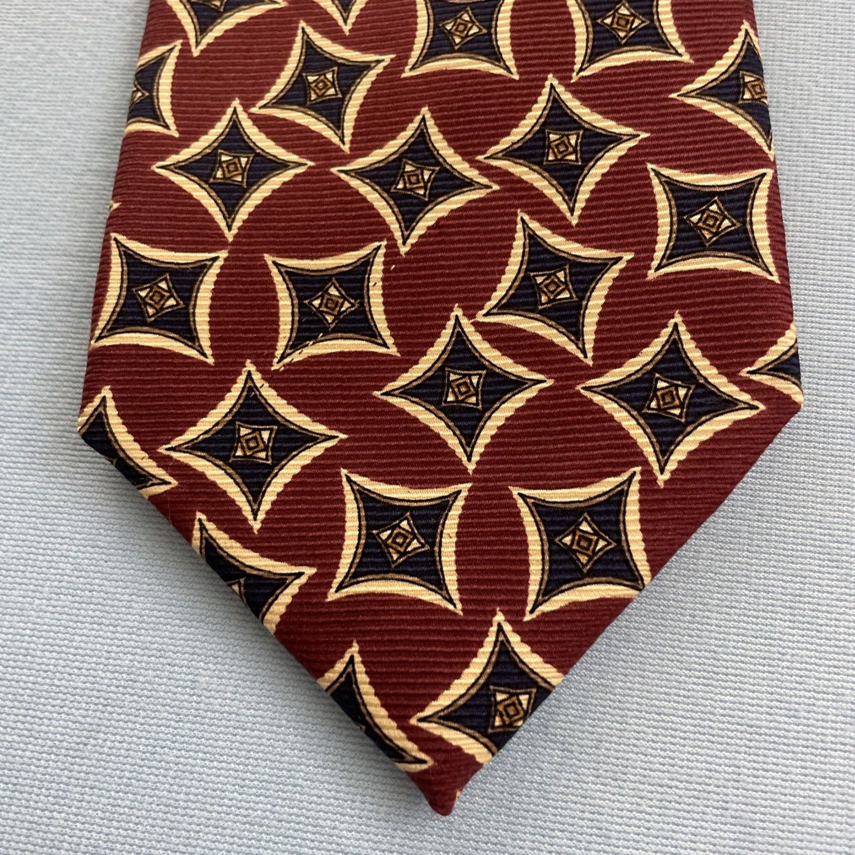 Vintage VINTAGE Ferrel Reed Tie 59" Silk STAR Red Gold Wide Neck 4x59" USA NWT Flaw Mens Size ONE SIZE - 2 Thumbnail