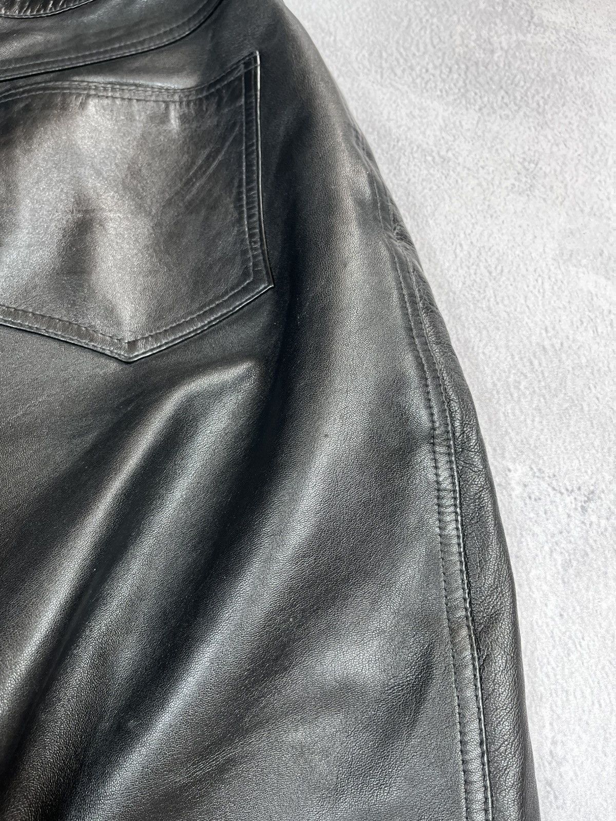Genuine Leather × Leather × Vintage Vintage Y2K leather biker unisex pants avant garde opium Size US 30 / EU 46 - 13 Thumbnail