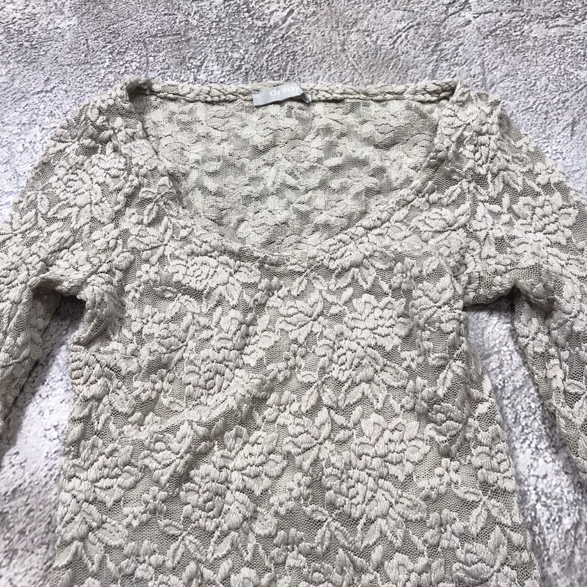 Vintage Vintage Y2K Textured Mesh Blouse Avant Garde Flowered Top S Size S / US 4 / IT 40 - 2 Thumbnail