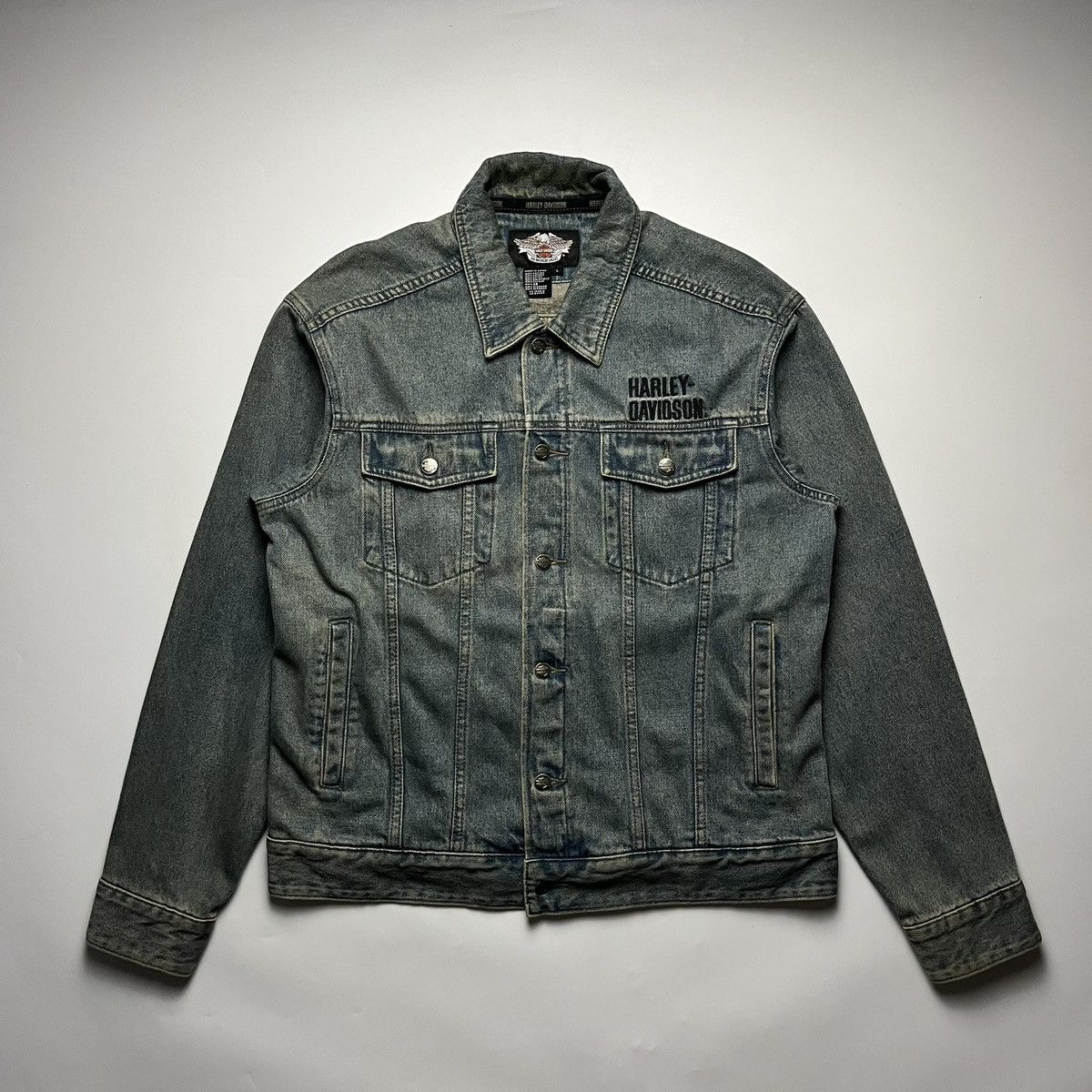 Harley Davidson Harley Davidson Gothic Skull Embroidered Denim Jacket Size US L / EU 52-54 / 3 - 2 Thumbnail