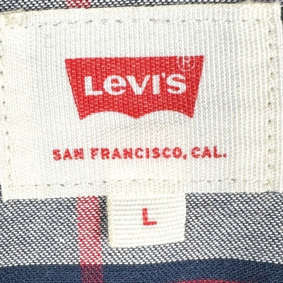 Levi's Levi's Shirt Mens Large Blue Red Plaid Western Pearl Snap Button Up Flap Pockets Size US L / EU 52-54 / 3 - 4 Thumbnail