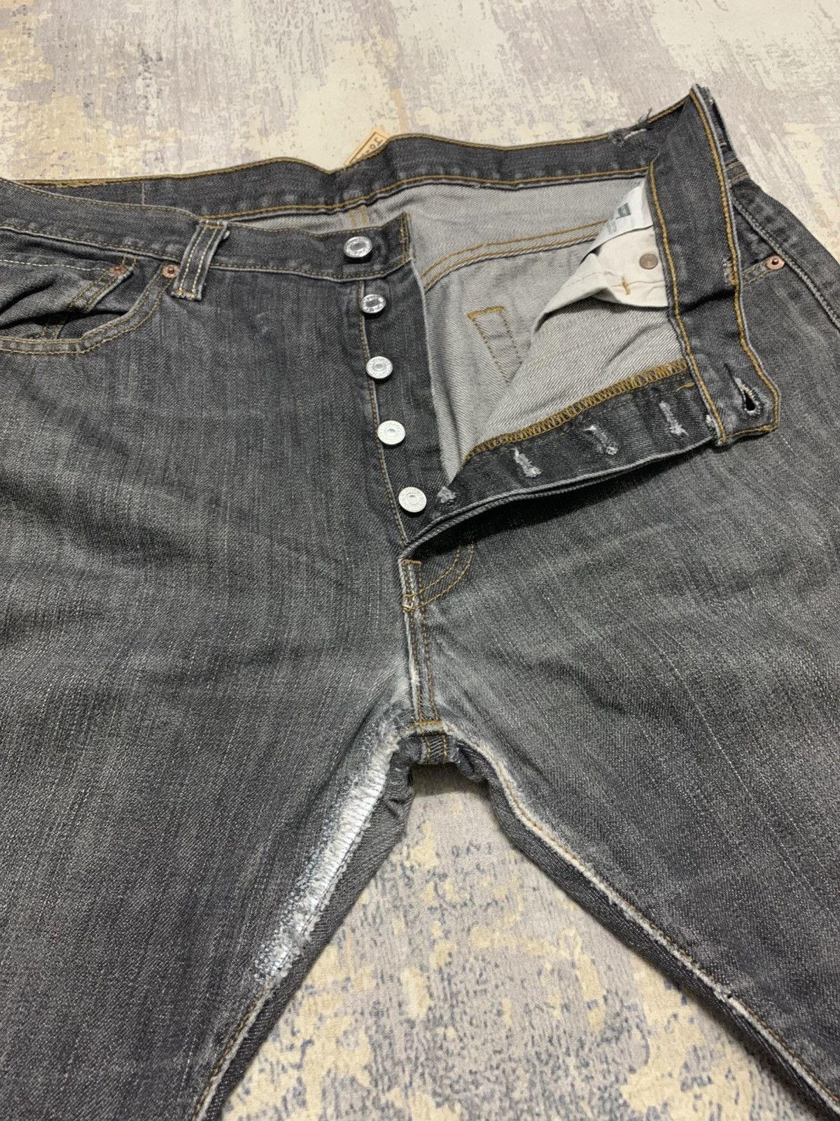 Levi's Vintage Y2K Levis 501 Distressed Black Jeans W36x30 Size US 36 / EU 52 - 4 Thumbnail