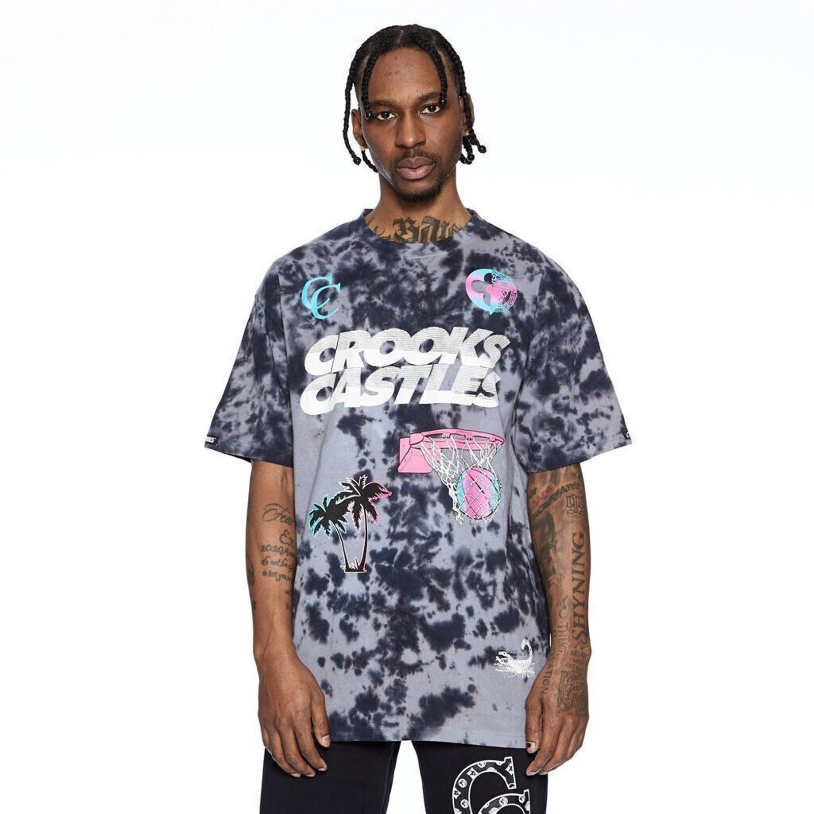 Crooks & Castles Crooks & Castles T-Shirt Miami Sportek Black Tie Dye Tee Size US M / EU 48-50 / 2 - 2 Thumbnail