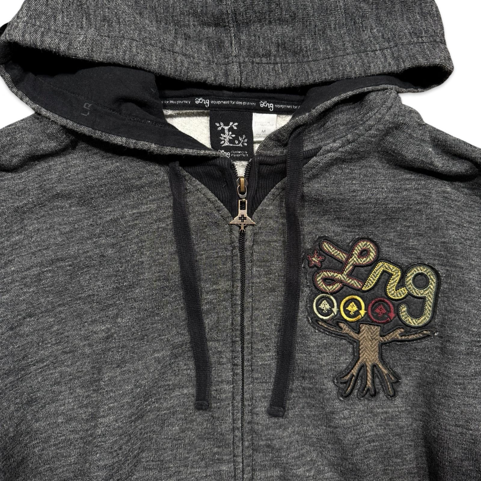 LRG LRG Y2K Embroidered Gray Color Block Zip Up Hoodie Size US M / EU 48-50 / 2 - 4 Thumbnail