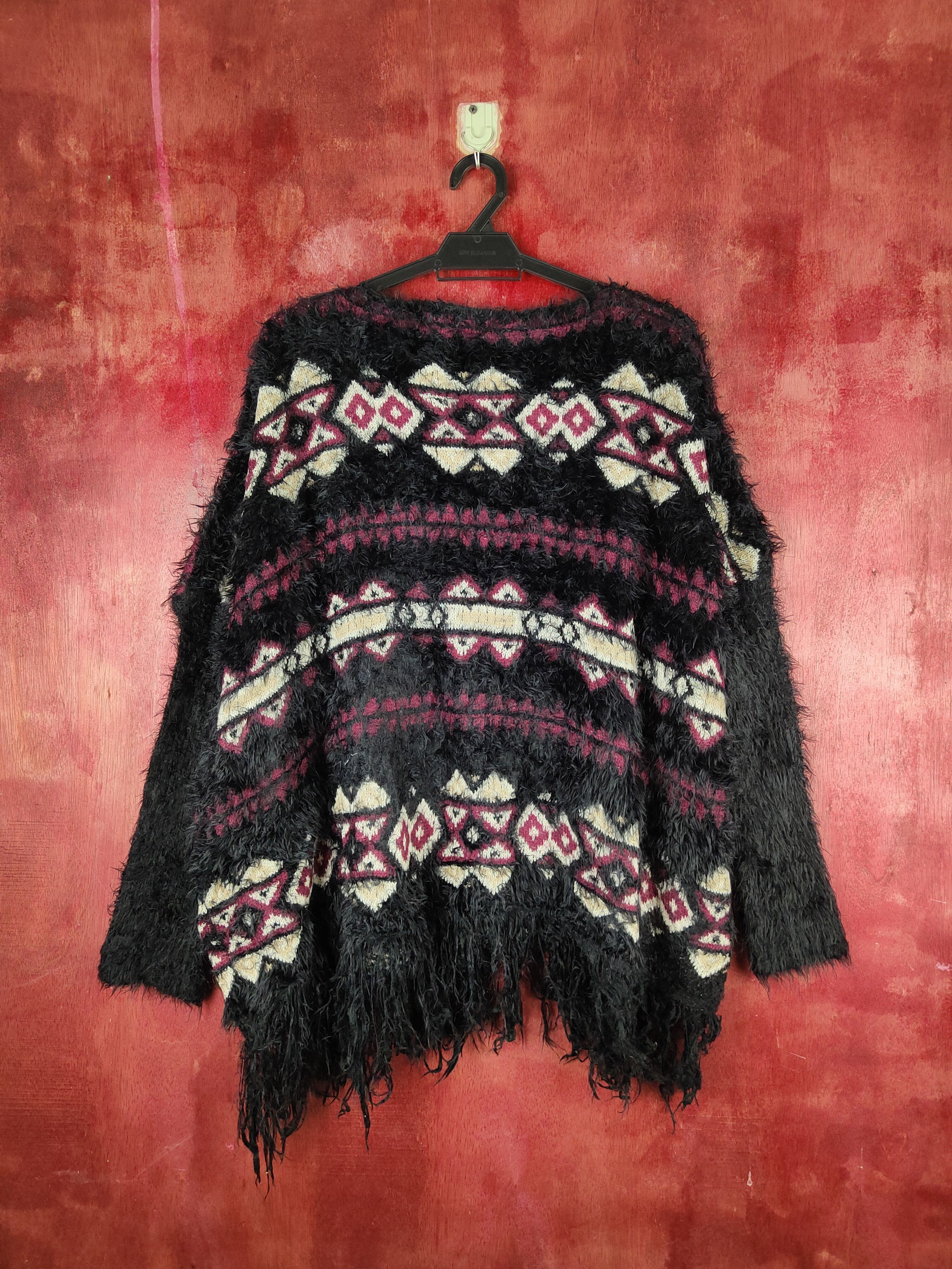 Japanese Brand × Vintage Cherry Paris Black Fur Mohair Knitwear like Kris van Design Size XXL / US 16-18 / IT 52-54 - 7 Thumbnail