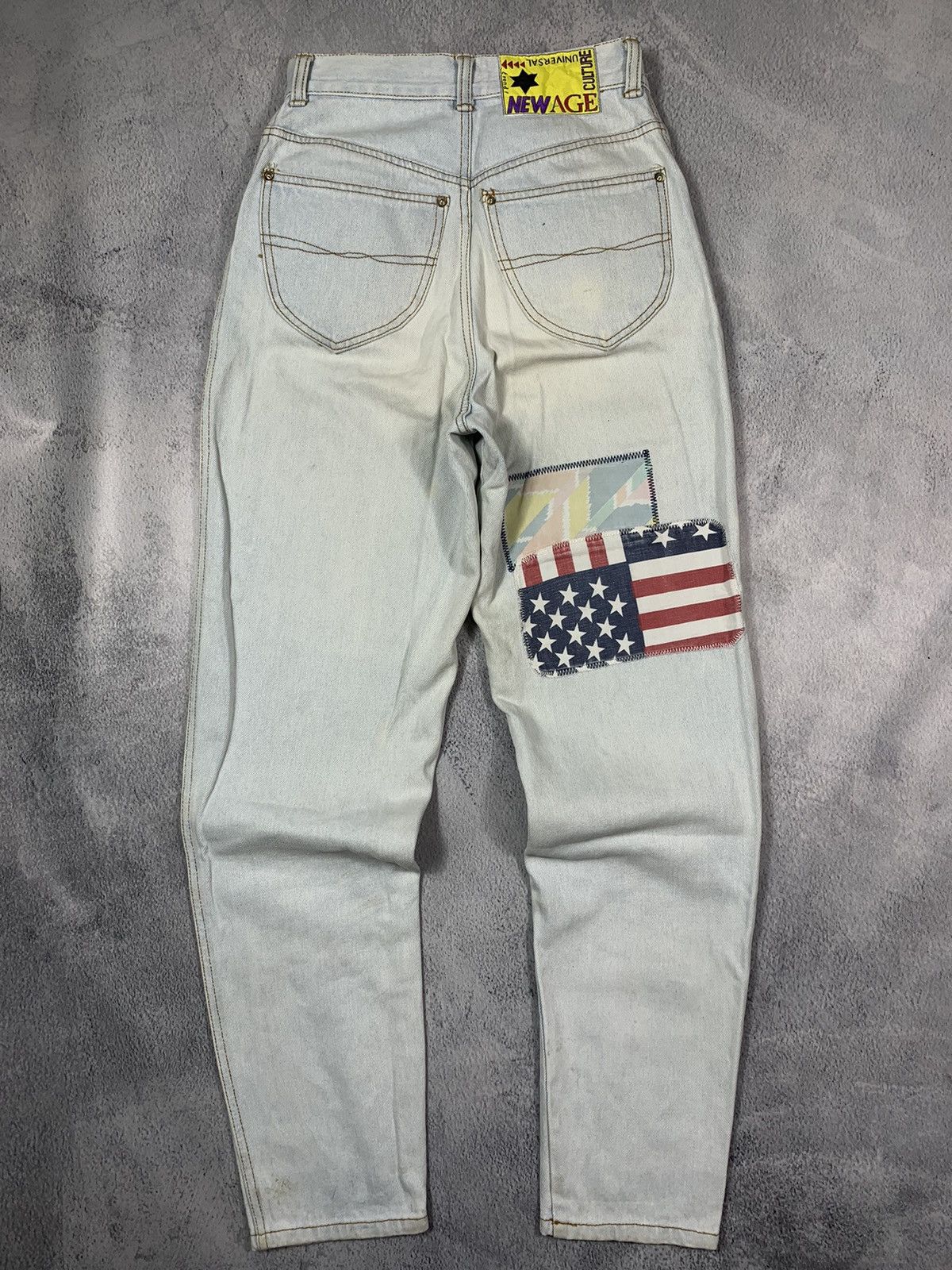 Japanese Brand × Vintage Vintage Y2K Japanese patchwork faded denim jeans trousers Size 27" / US 4 / IT 40 - 10 Thumbnail