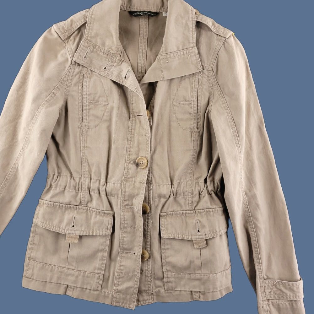 Eddie Bauer Eddie Bauer Cotton Canvas Coat Jacket Womens XS Tan Beige Brown Jacket Womens XS Brown Eddie Bauer Cotton Canvas Coat Jacket Size XS / US 0-2 / IT 36-38 - 1 Thumbnail