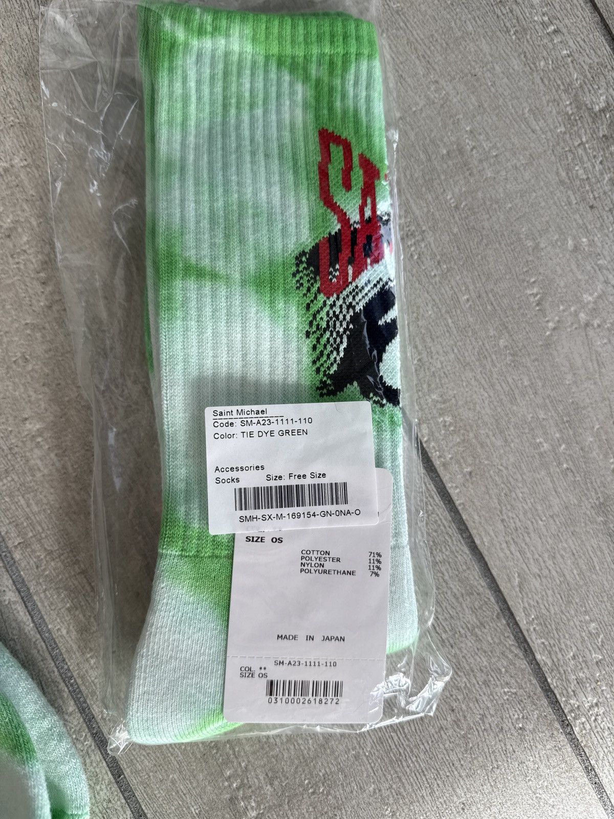 Saint Michael Saint Michael Tie-Dye Socks – Green – Free Size Size ONE SIZE - 2 Thumbnail