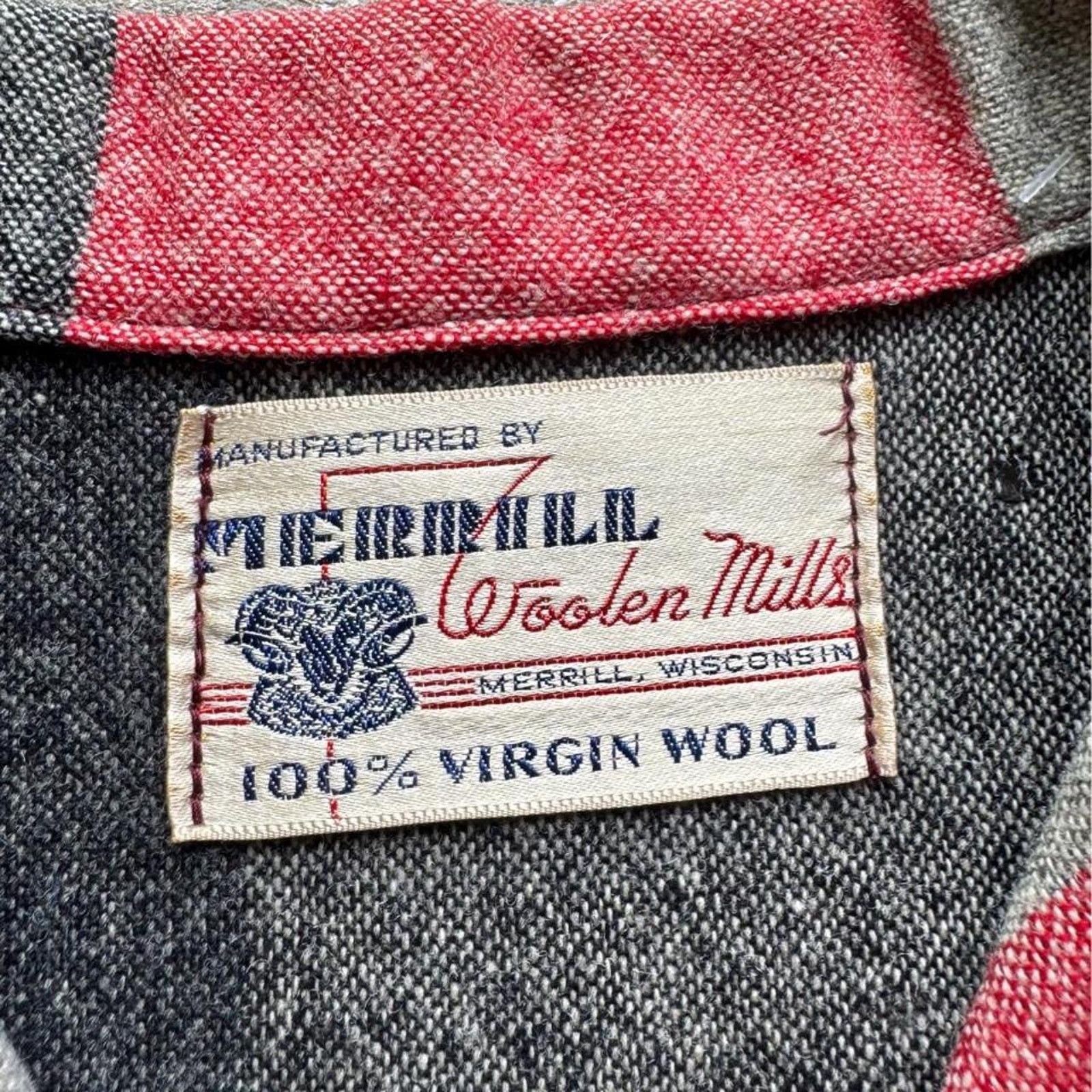 Vintage 50s True Vintage Merrill Woolen Mills Loop Collar Button Up Size US M / EU 48-50 / 2 - 4 Thumbnail