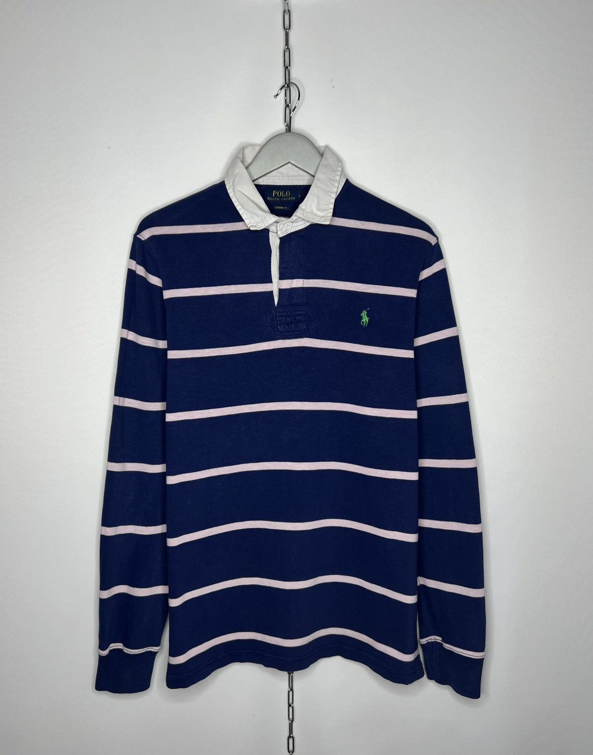 Polo Ralph Lauren Vintage Polo Ralph Lauren Striped Polo Shirt Long Sleeve Size US L / EU 52-54 / 3 - 1 Thumbnail
