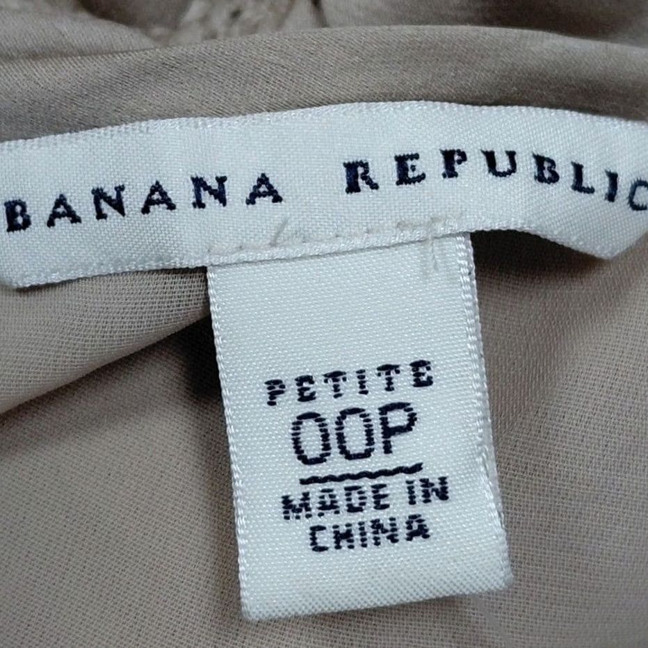Banana Republic BANANA REPUBLIC Dress Beige Solid Sleeveless Knee Length 00P Silk Foldover Tank Style Ladies Womens NWT Size XXS / US 00 / IT 34 - 4 Thumbnail