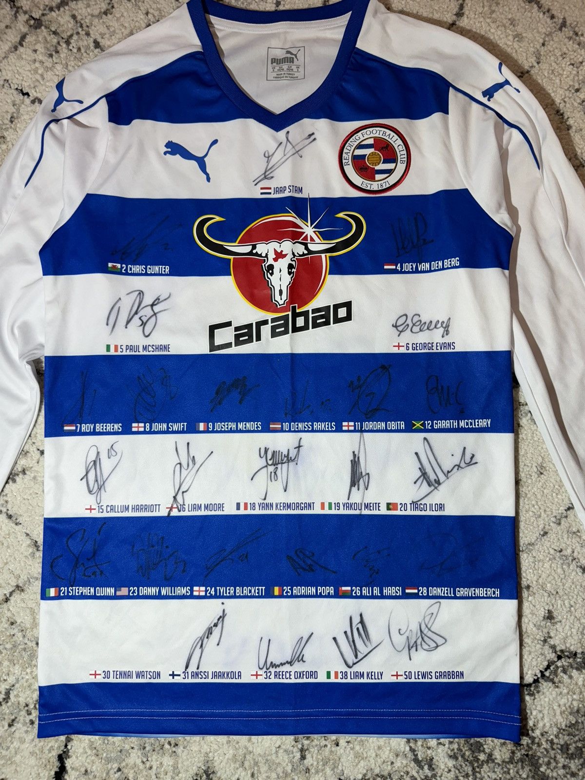 Puma × Vintage Reading 2016/17 Puma Jersey All Team Autographs Blokcore S Size US S / EU 44-46 / 1 - 6 Thumbnail