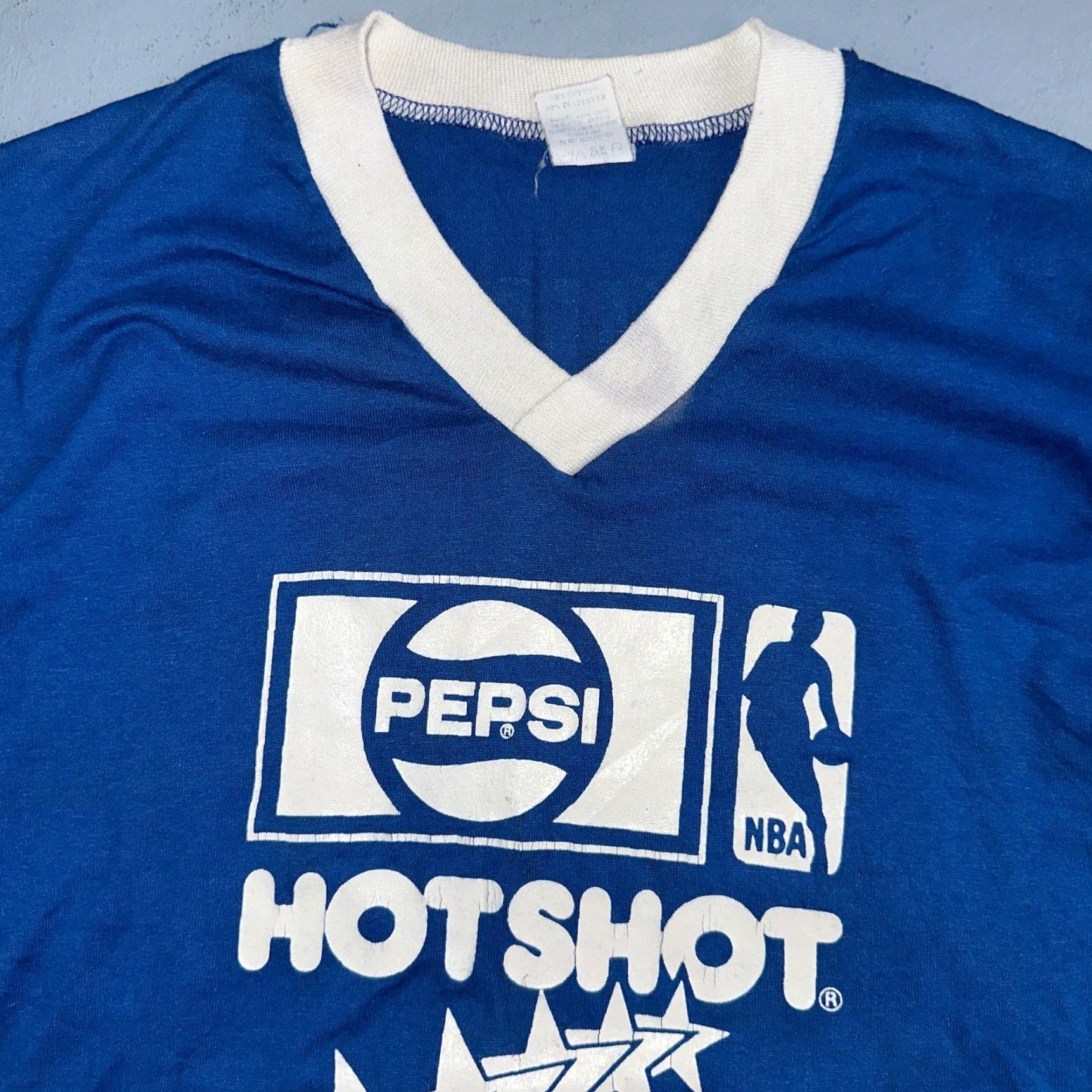 NBA VINTAGE Pepsi Hot Shot Basketball NBA VTG 70s 1970s T Shirt Soda Sports Rare Promo Mens Size US S / EU 44-46 / 1 - 2 Thumbnail