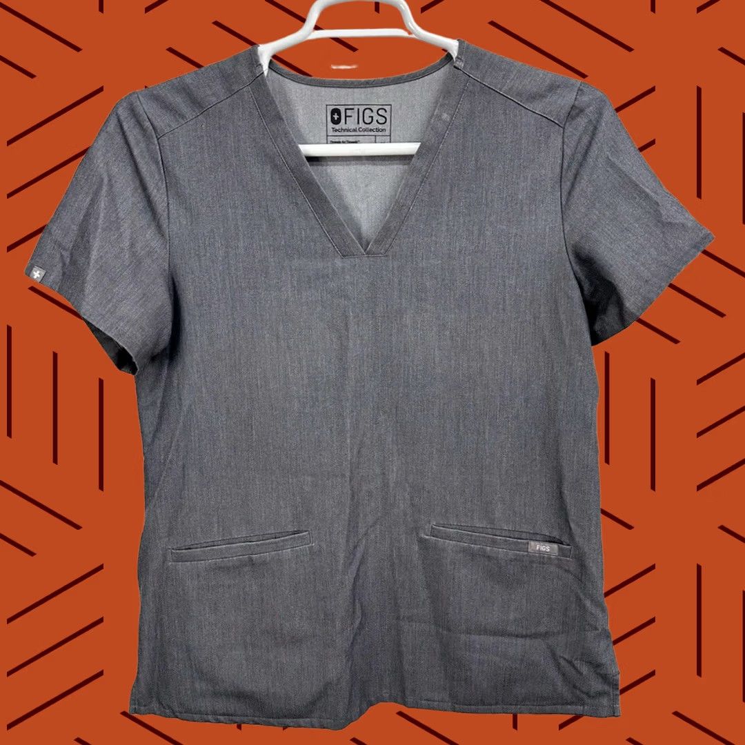 Vintage FIGS Scrub Top Shirt Unisex MGray 3 Pocket Technical Collection Casma Polyester Solid Medical Scrub Top Size US M / EU 48-50 / 2 - 1 Thumbnail