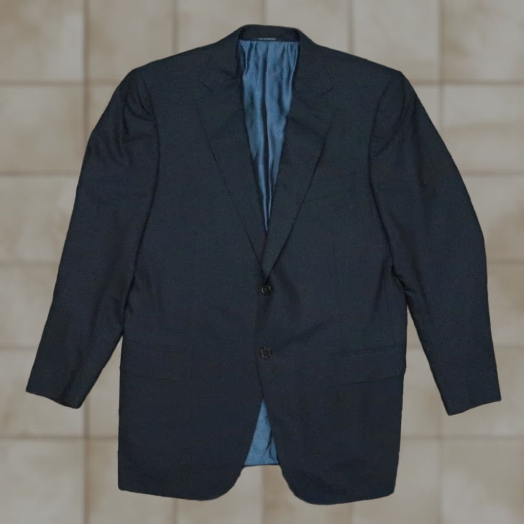 Ermenegildo Zegna Ermenegildo Zegna Blazer Mens 44R Blue Wool 2 Piece Jacket Single-Breasted Notch Lapel Dress Coat Size 44R - 1 Thumbnail