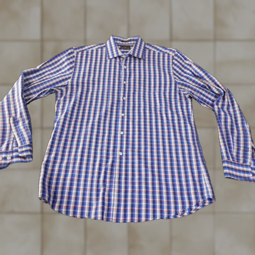 Rodd & Gunn Rodd & Gunn Shirt L Blue Plaid Button-Up Knit Cotton Casual Mens Regular Long Sleeve Button-Down Collar Modern Sports Western Size US L / EU 52-54 / 3 - 1 Thumbnail