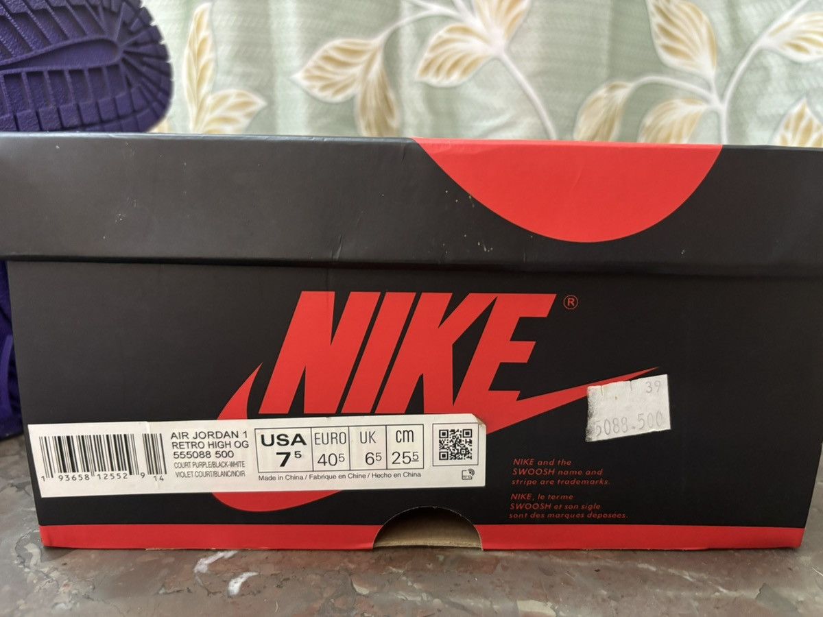 Jordan Brand × Nike Air jordan1 retro high og court purple Size US 7.5 / EU 40-41 - 3 Thumbnail
