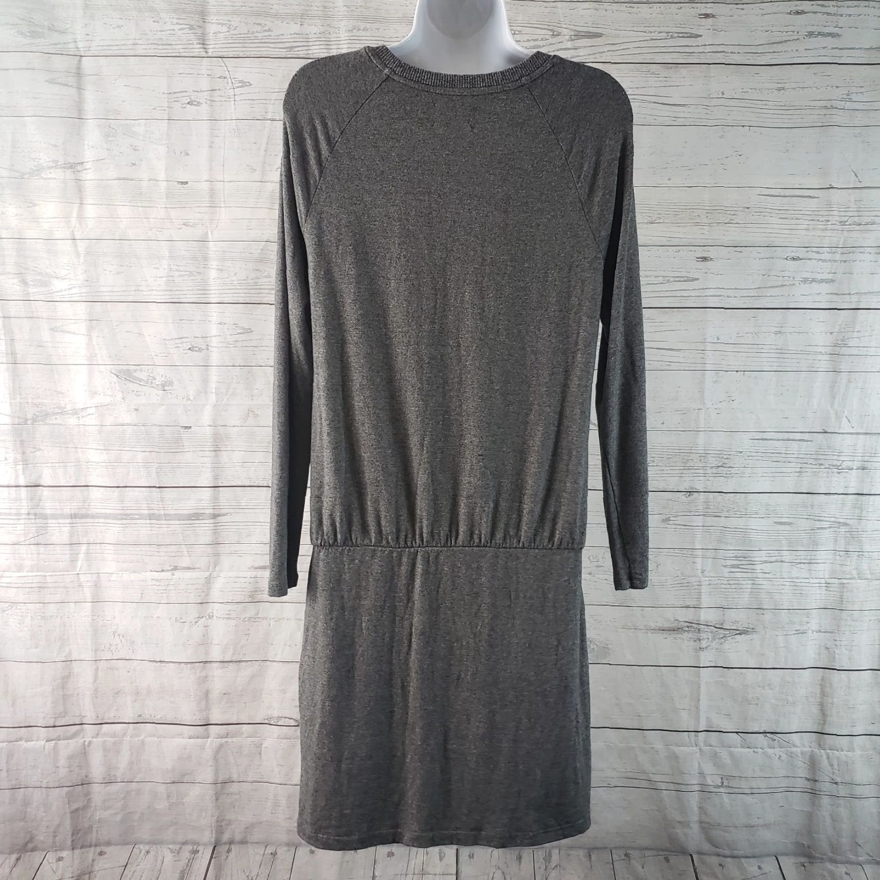 Lou & Grey Lou & Grey Dress Womens Sz Medium Gray Long Sleeve Solid Rayon Blend Size M / US 6-8 / IT 42-44 - 4 Thumbnail