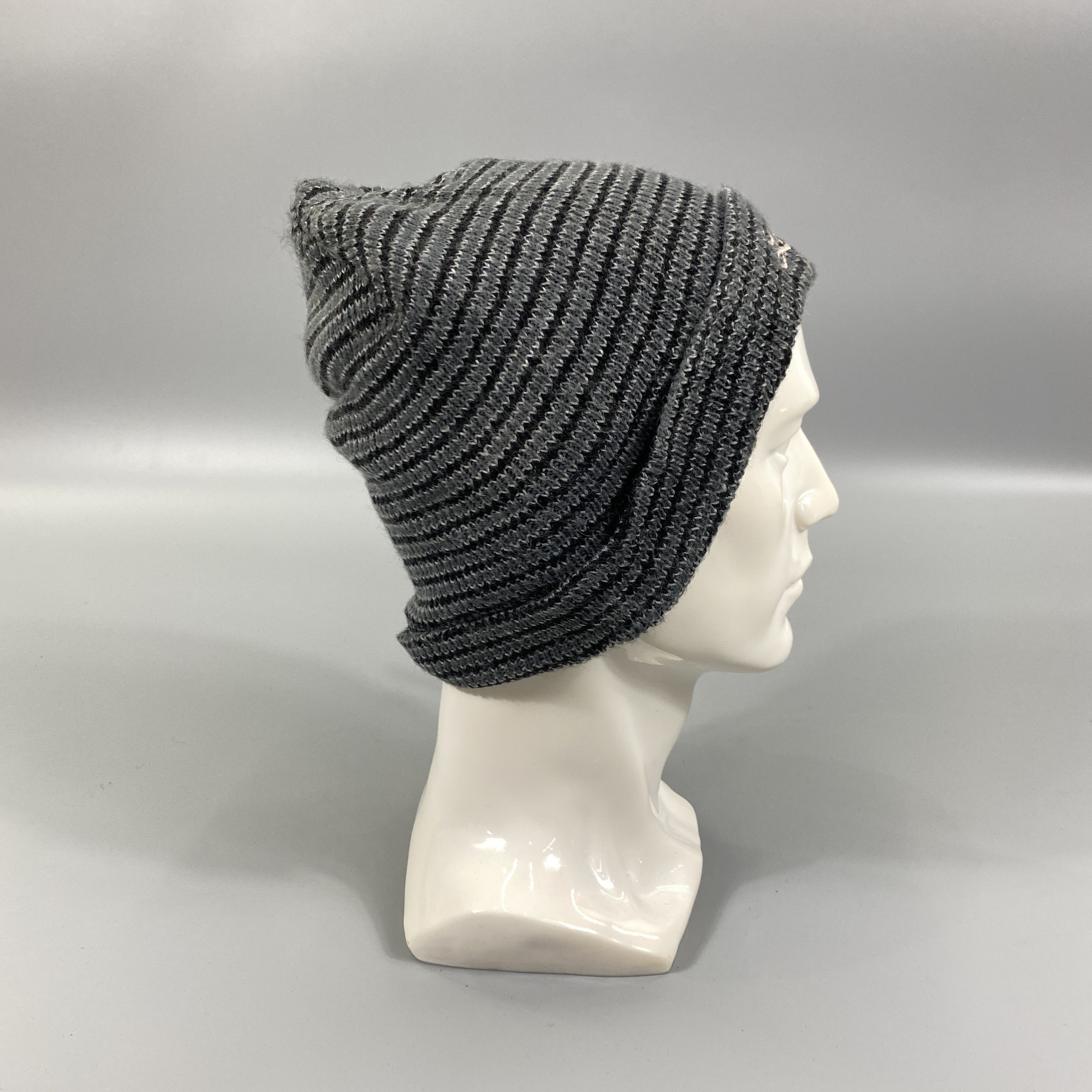 Japanese Brand Local Motion Striped Beanie Hat -BN1033 Size ONE SIZE - 3 Thumbnail