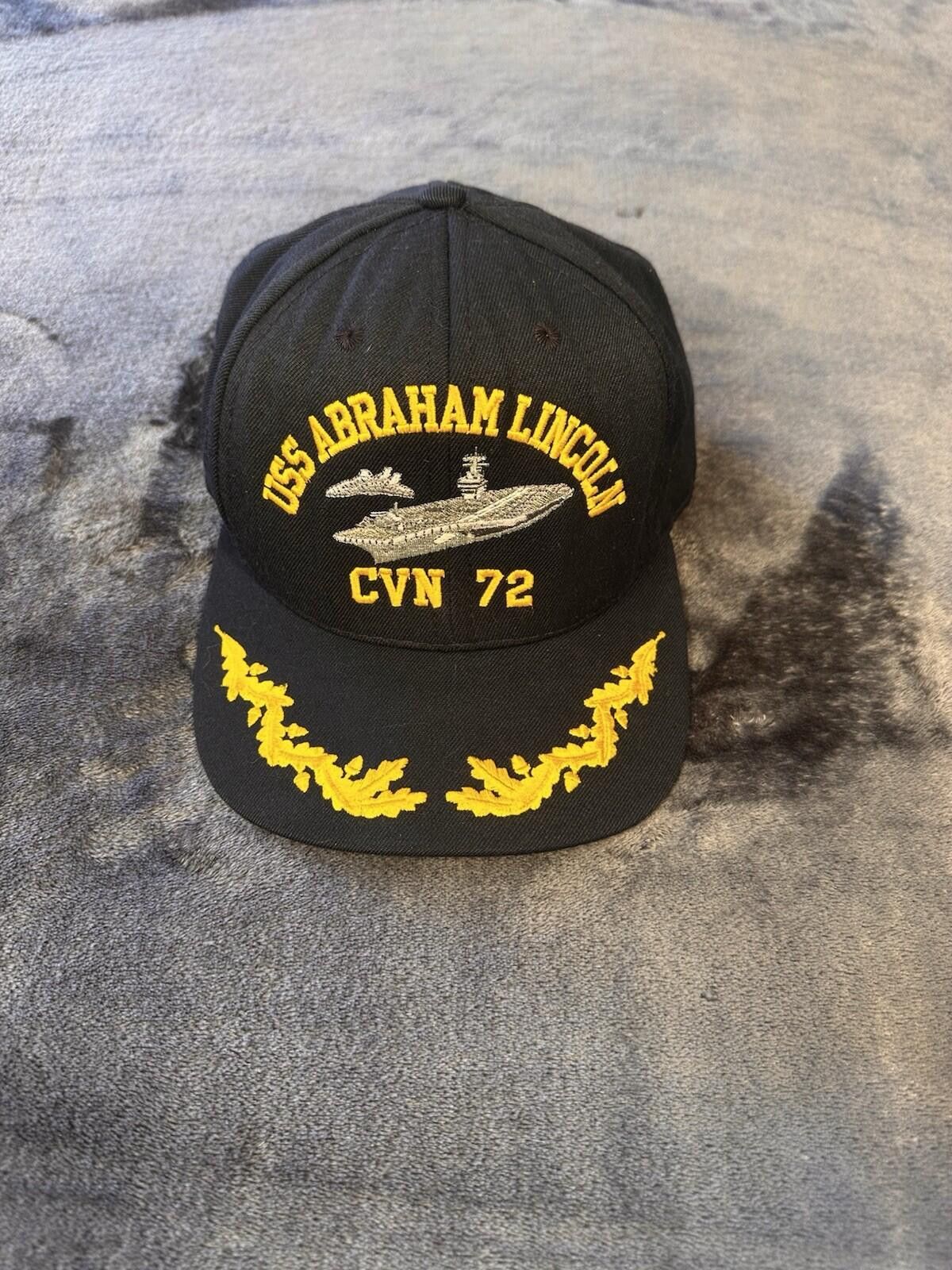 Other VTG USS Abraham Lincoln CVN-72 Navy/Gold Snapback Hat Size ONE SIZE - 1 Thumbnail