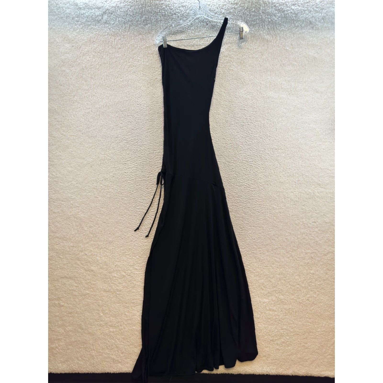 Vintage VINTAGE 90s Y2K Jodi Kristopher Maxi Dress Black One Shoulder Rhinestone Bling Cocktail S Womens Size S / US 4 / IT 40 - 2 Thumbnail