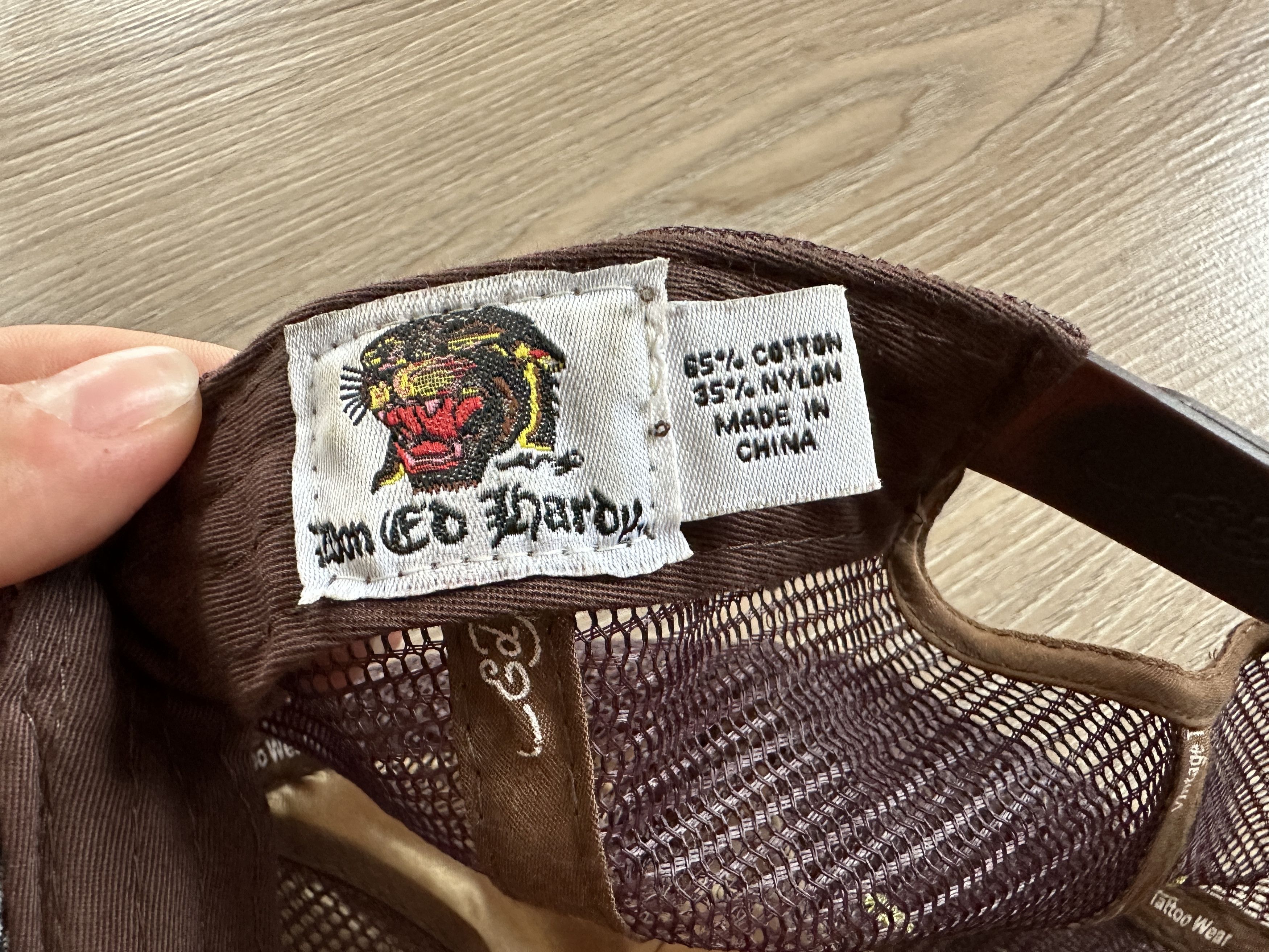 Christian Audigier × Ed Hardy × Vintage Vintage Ed Hardy Brown Cap Trucker Size ONE SIZE - 8 Thumbnail