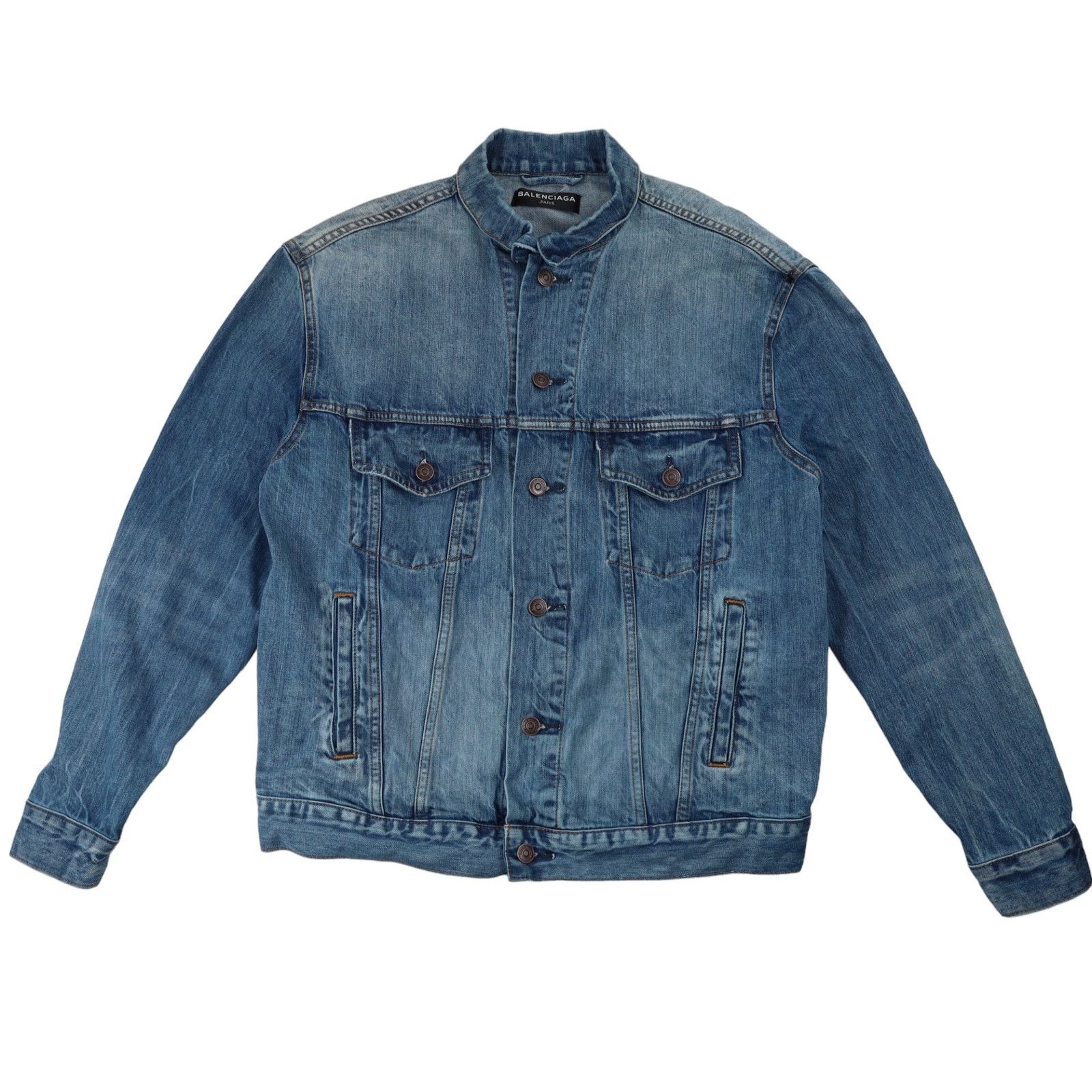 Balenciaga Balenciaga Mode Japanese Denim Embroidered Spellout Jacket Size US M / EU 48-50 / 2 - 1 Thumbnail