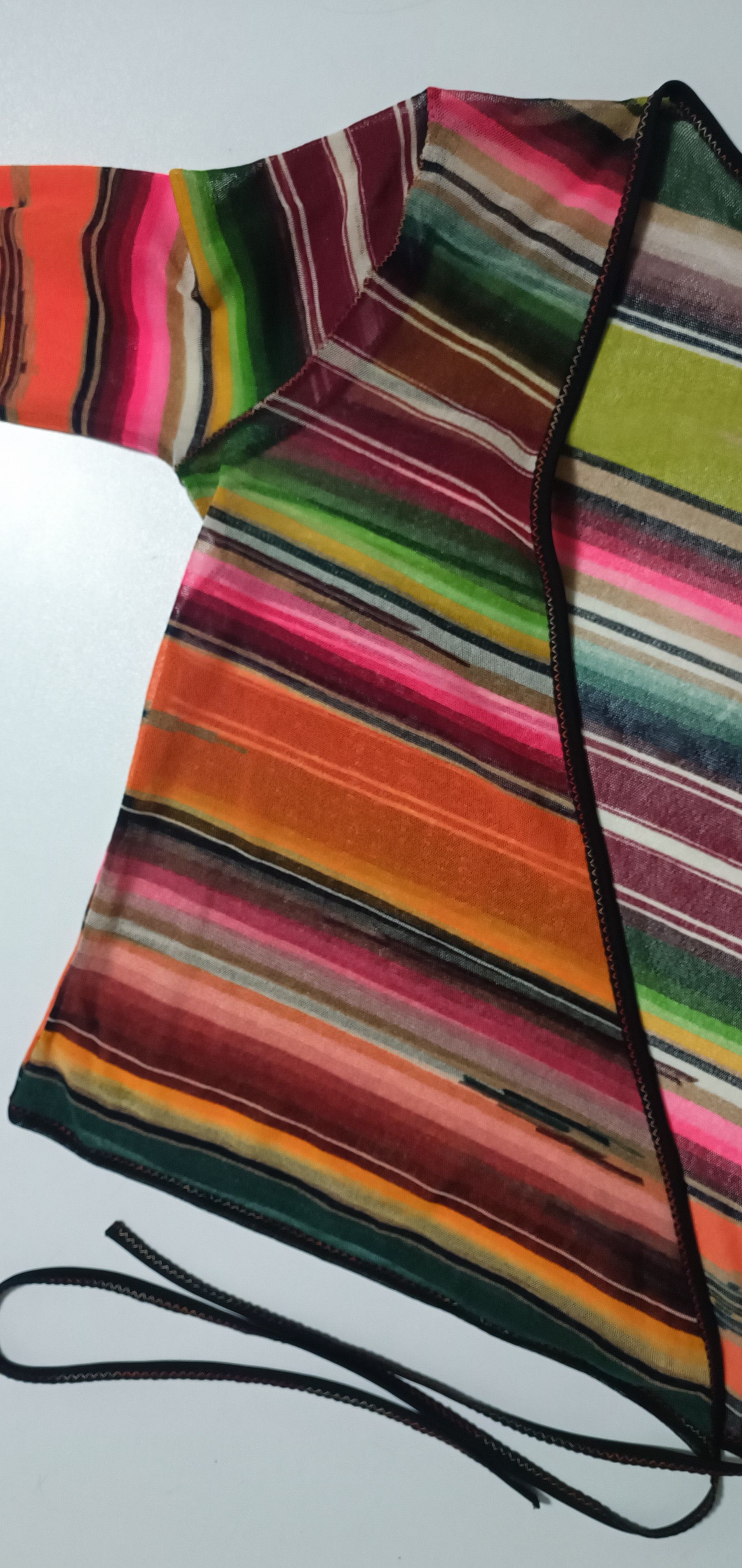 Jean Paul Gaultier SS2005 - Multicolor stripes mesh Crop top Size XS / US 0-2 / IT 36-38 - 11 Thumbnail