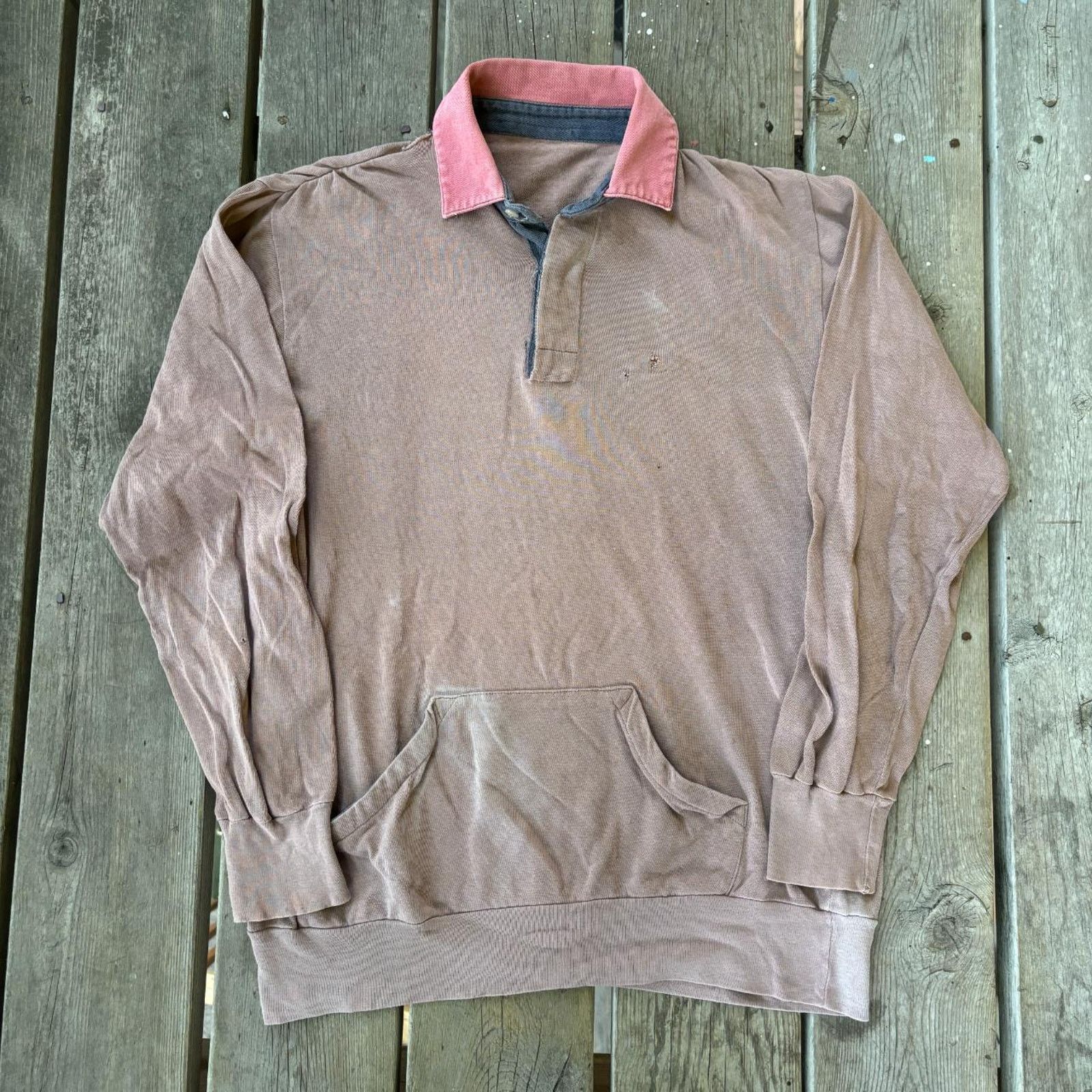 Vintage True vintage 60s collared cotton mens sweatshirt, two tone Size US L / EU 52-54 / 3 - 1 Thumbnail