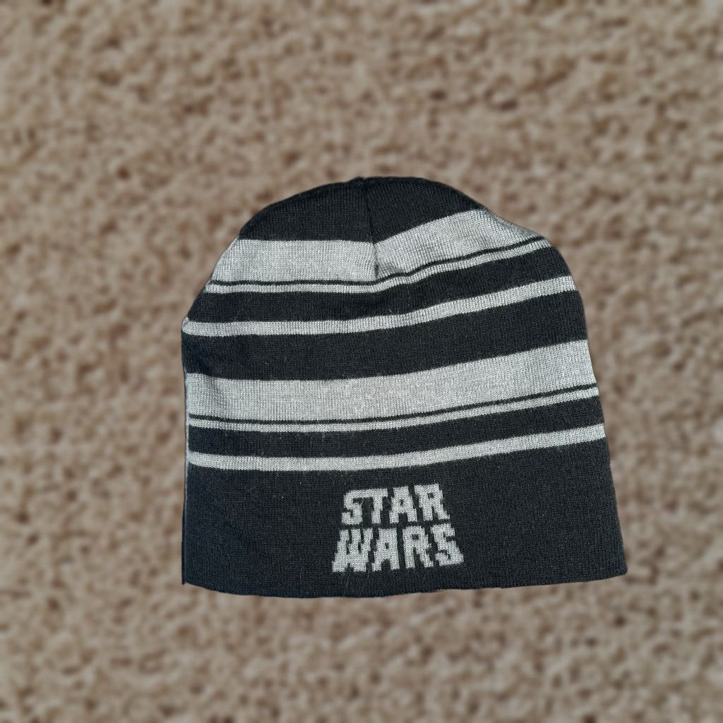 Star Wars Star Wars Beanie Adult One Size Black Gray Stripe Knit 100% Acrylic Ski Hat/Cap Mens Beanie Star Wars Stars Theme Size ONE SIZE - 1 Thumbnail