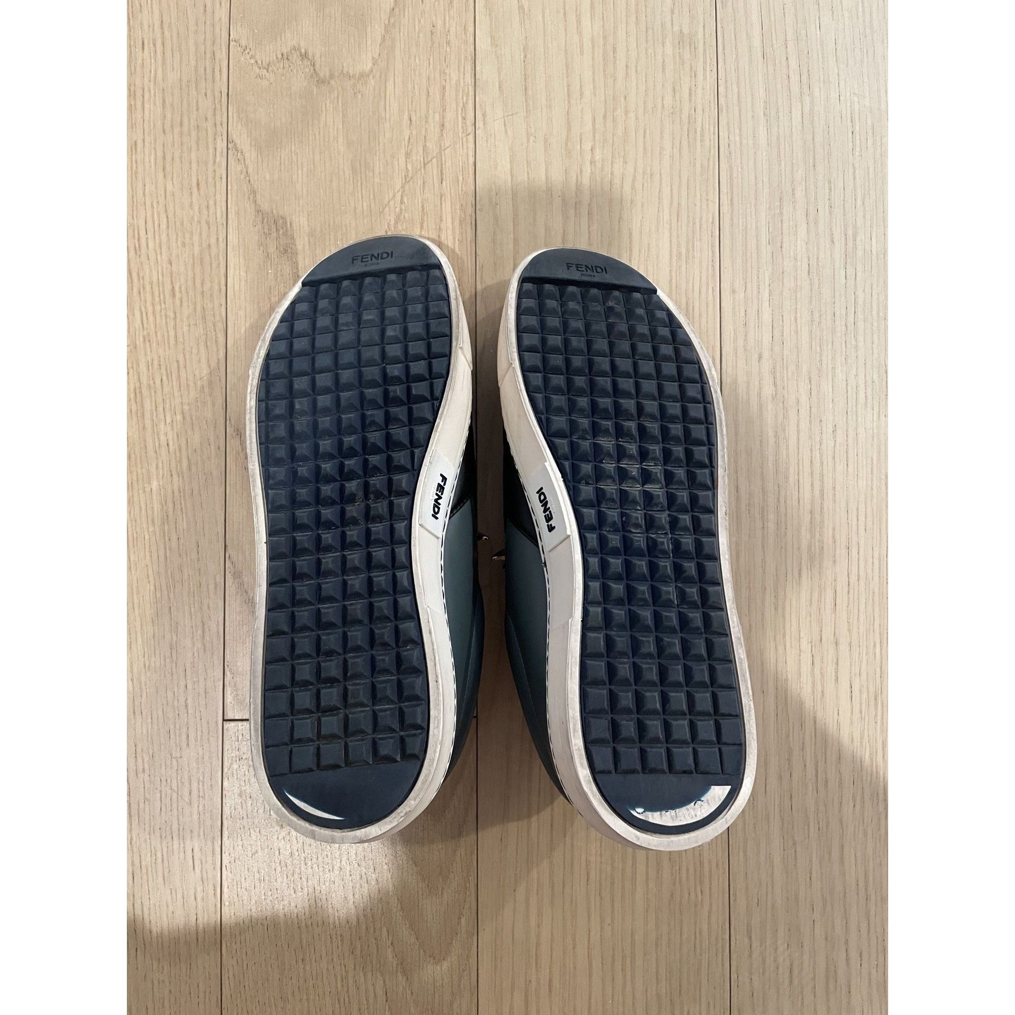 Fendi Fendi Black Leather Slip-On Sneakers With Lightning Bolt Des Size US 7 / EU 40 - 7 Thumbnail