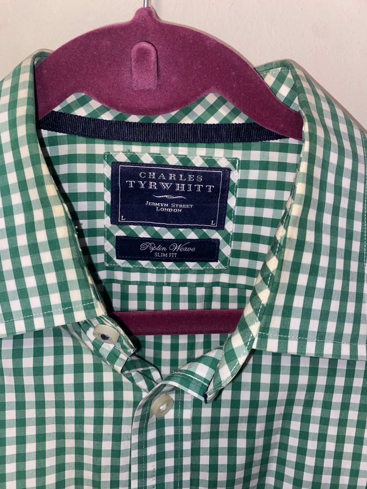 Charles Tyrwhitt Charles Tyrwhitt Green Button Up Dress Shirt Size US L / EU 52-54 / 3 - 3 Thumbnail