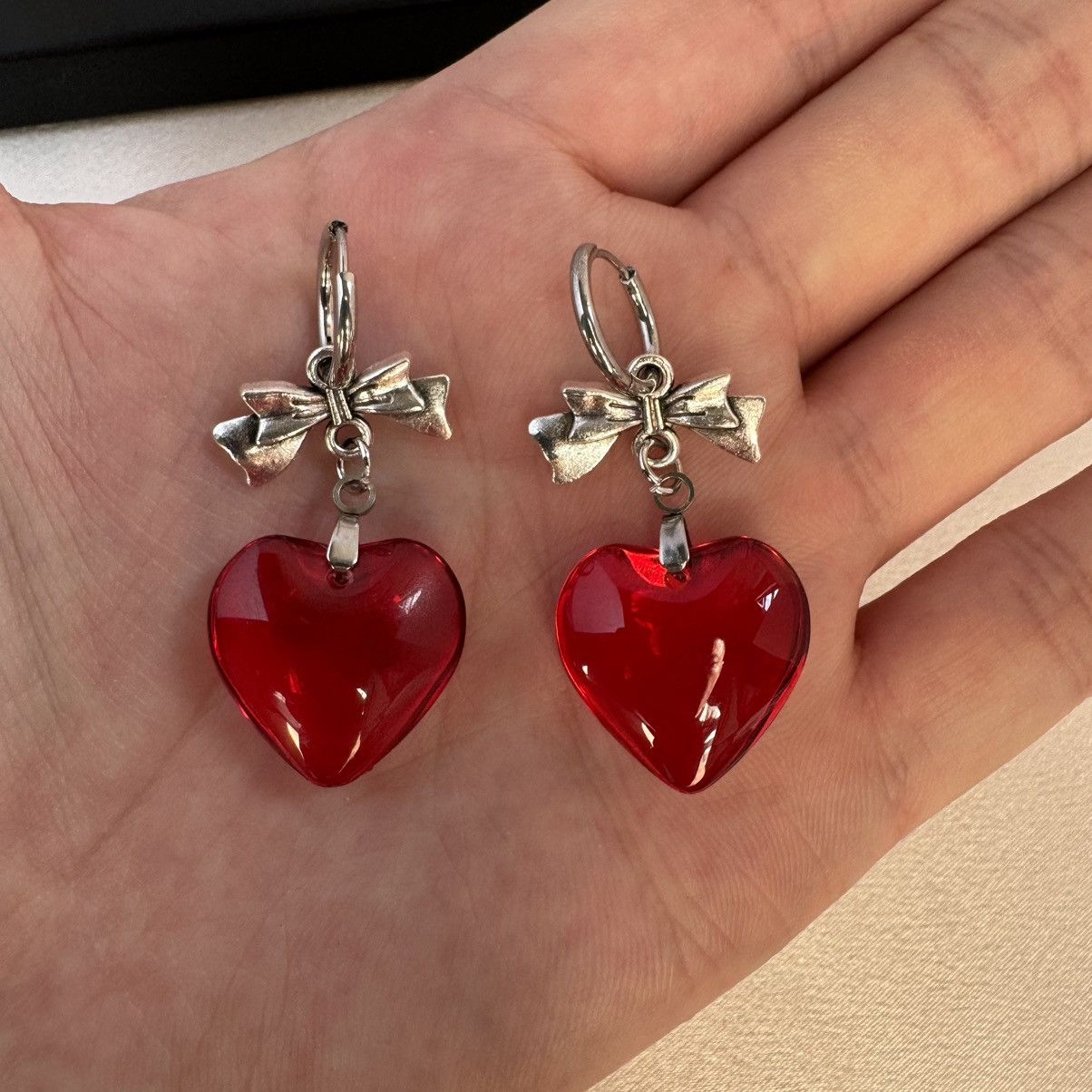 Other Love Heart Dangle Drop Earrings for Women Size ONE SIZE - 5 Thumbnail