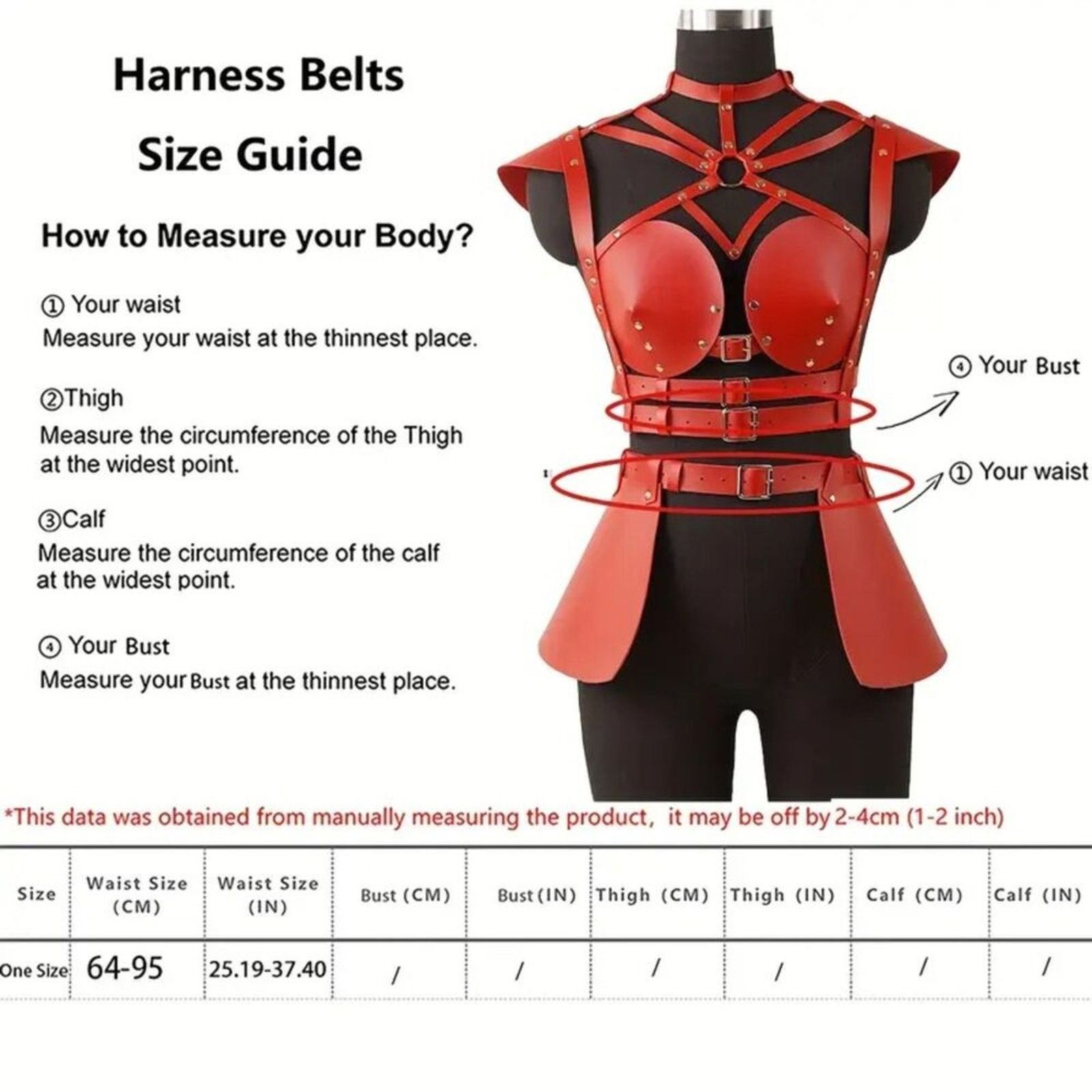 Other Samurai Warrior Red Corset Harness Cosplay Set, ONE SIZE Size ONE SIZE - 6 Thumbnail