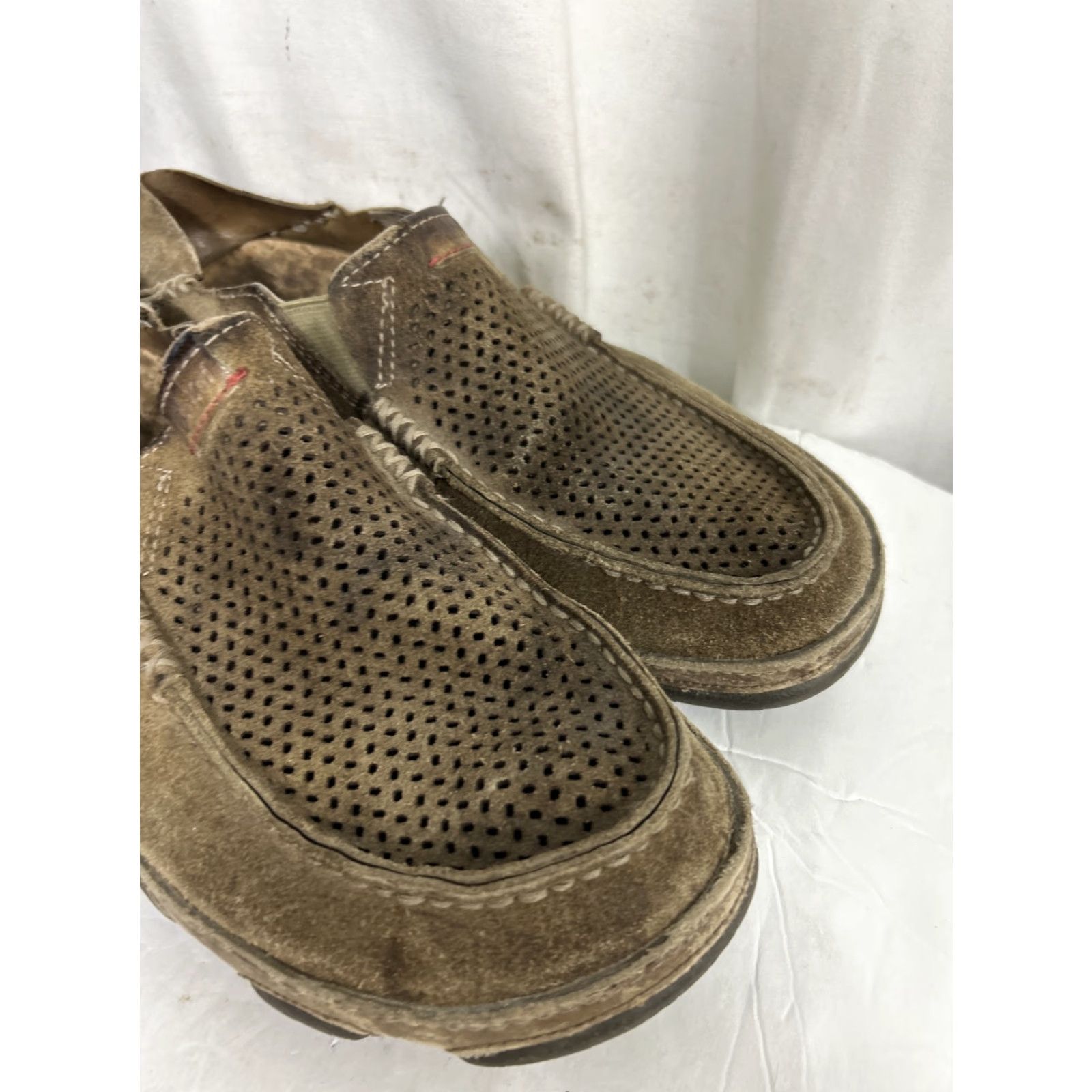 Olukai Olukai Moloa Kohana Drop Heel Light Brown Suede Leather Slip On Loafers Men US 10 EUR 43 Size US 10 / EU 43 - 2 Thumbnail