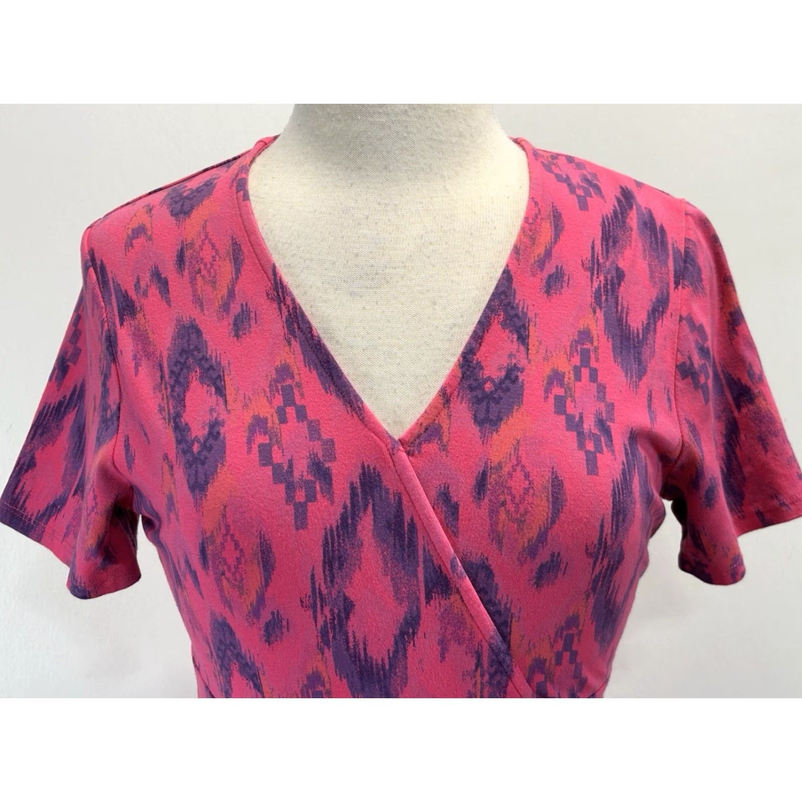 Pinko Fresh Produce Ikat Print Dress Women’s S Pink Fit & Flare Aztec Made USA Dress Size S / US 4 / IT 40 - 5 Thumbnail