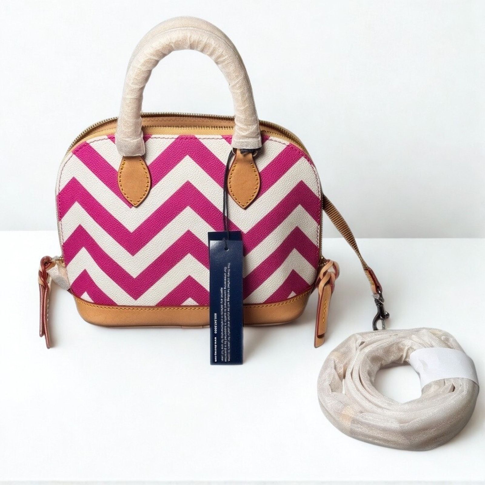 Dooney & Bourke Dooney & Bourke Bitsy Bag Chevron Canvas Leather Satchel NWT Size ONE SIZE - 3 Thumbnail