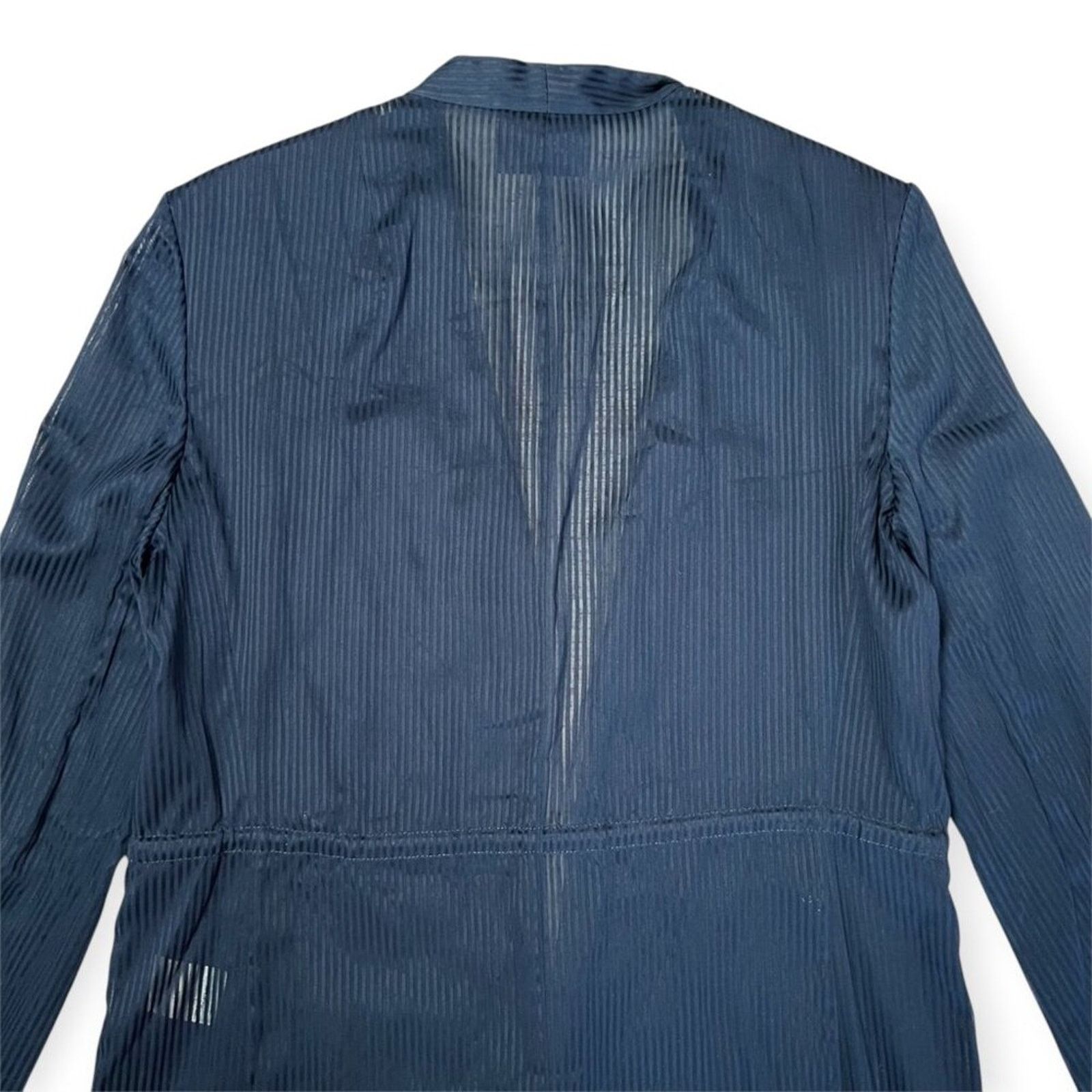 Akris Akris Gionata Silk Blend Striped Jacket Size 8 Navy Size M / US 6-8 / IT 42-44 - 12 Thumbnail