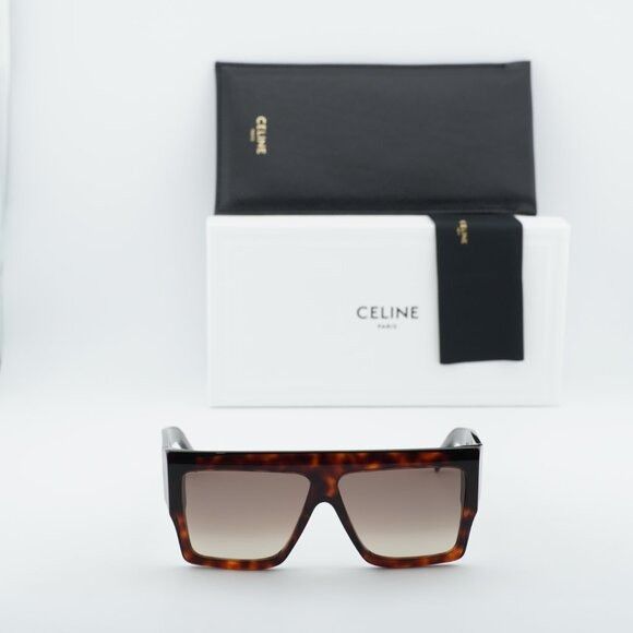 Celine Celine CL40092I 52F Sunglasses Havana Square Frame, Brown Size ONE SIZE - 10 Thumbnail