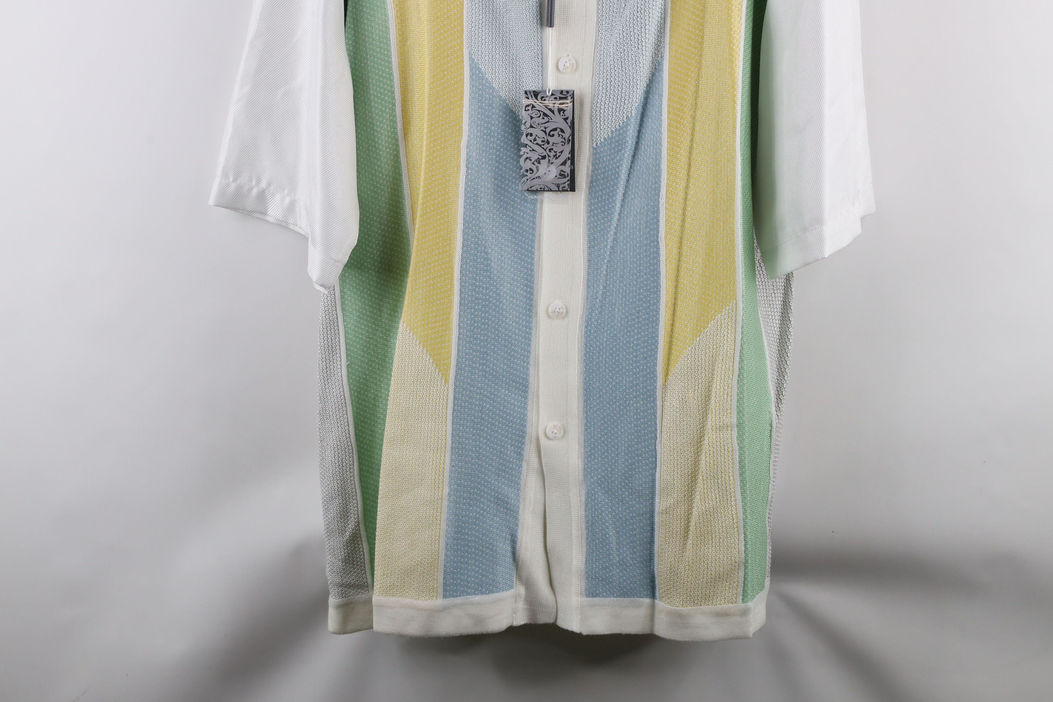 Vintage Deadstock Vintage 90s Rockabilly Panel Knit Button Shirt Size US XL / EU 56 / 4 - 3 Thumbnail