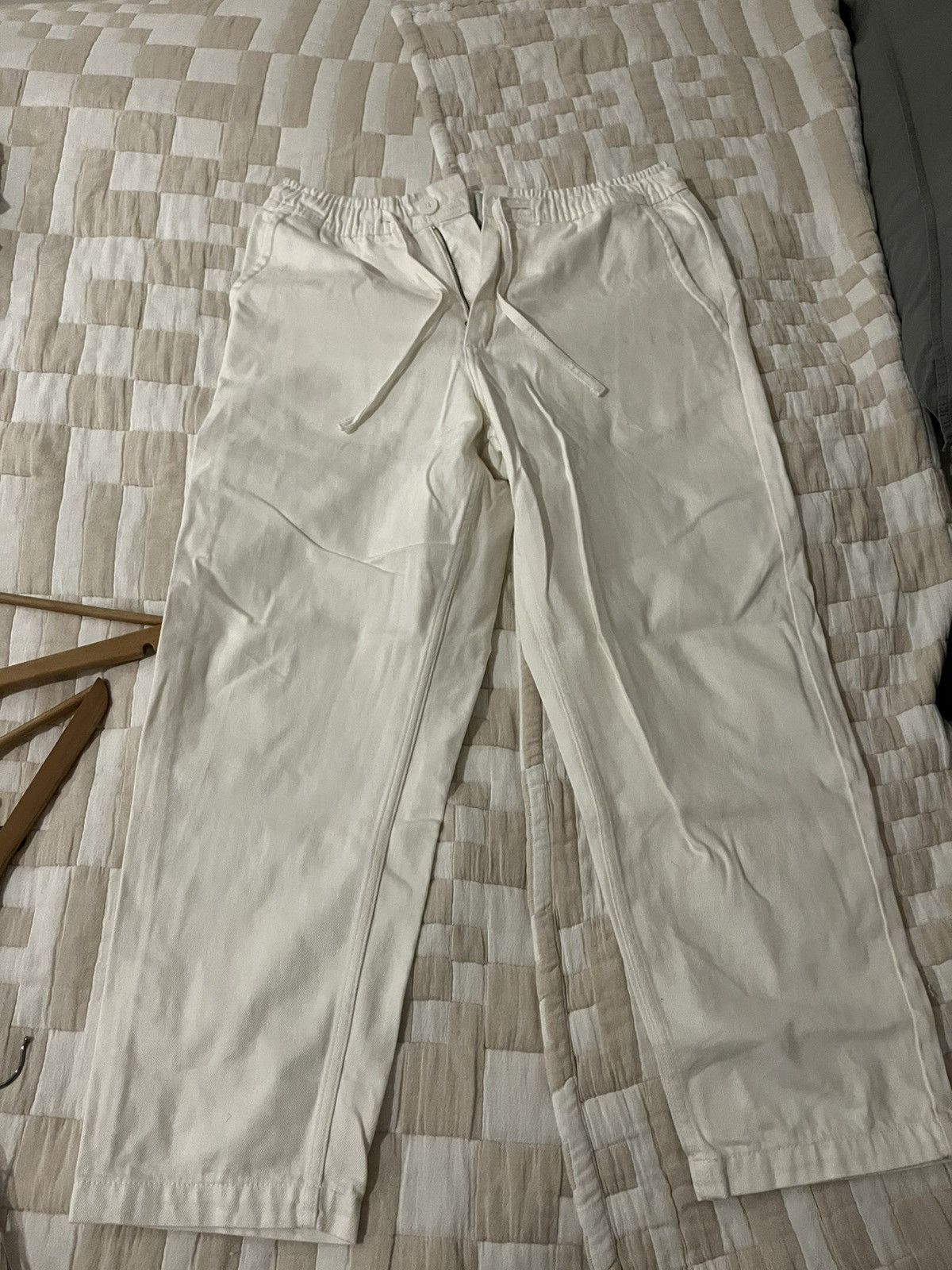 Wax London Wax London Kurt - Off White Organic Cotton Trousers Size US 34 / EU 50 - 1 Thumbnail