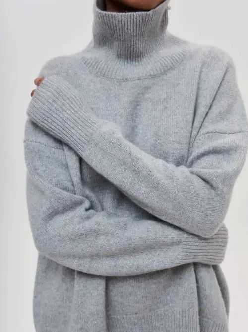 Japanese Brand Women Turtleneck Sweater Autumn Winter Solid Size ONE SIZE - 6 Thumbnail