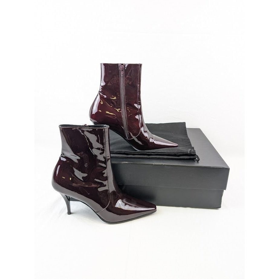 Saint Laurent Paris o1rshd1 Ziggy 90 Zipped Boots in Deep Bordeaux Size US 8 / EU 41 - 17 Thumbnail