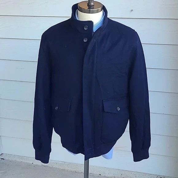 Loro Piana Loro Piana Storm System Navy Blue Brooks Brothers Zip Bomber ...