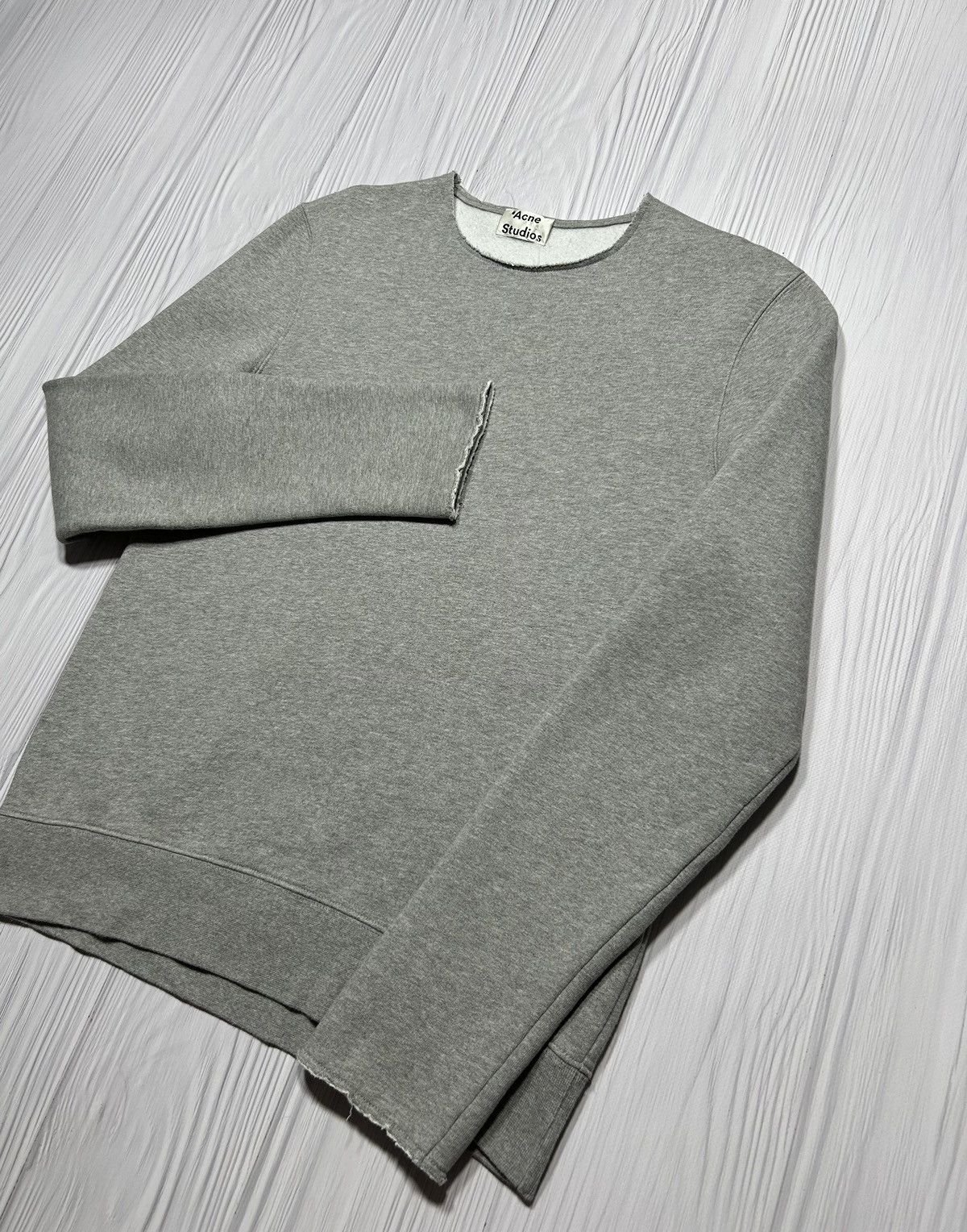 Acne Studios × Designer Acne Studios Fabien PAW15 Grey Fleece Crewneck Sweater Size US S / EU 44-46 / 1 - 3 Thumbnail
