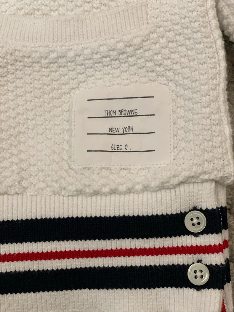 Thom Browne Thom browne White striped pattern knitted cardigan jacket 2 Size US XS / EU 42 / 0 - 7 Thumbnail
