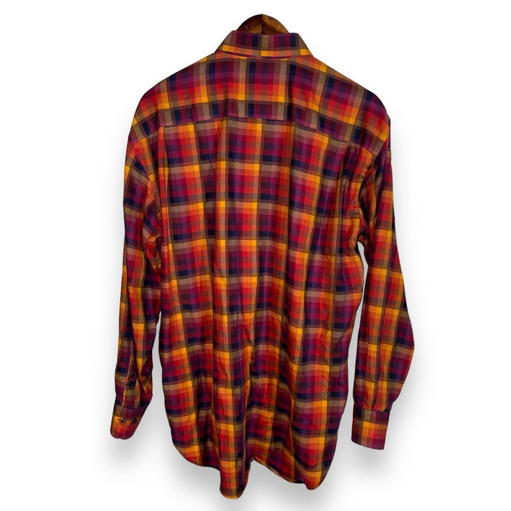 Robert Talbott Robert Talbott Red & Orange Check Button Down Shirt Size M Size US M / EU 48-50 / 2 - 8 Thumbnail