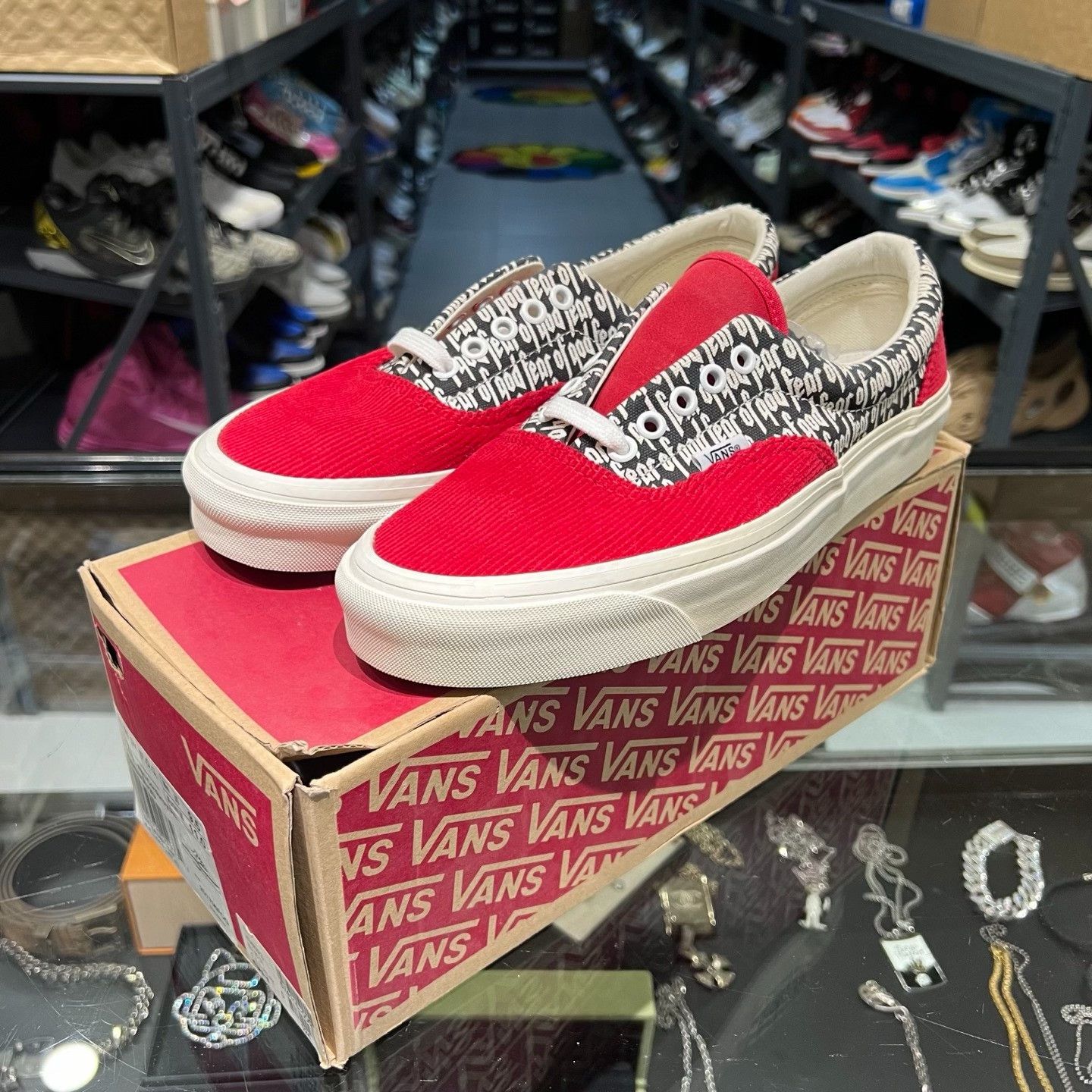 Fear of God Fear of God Red Lowtop Sneakers 10 Men Size US 10 / EU 43 - 1 Thumbnail
