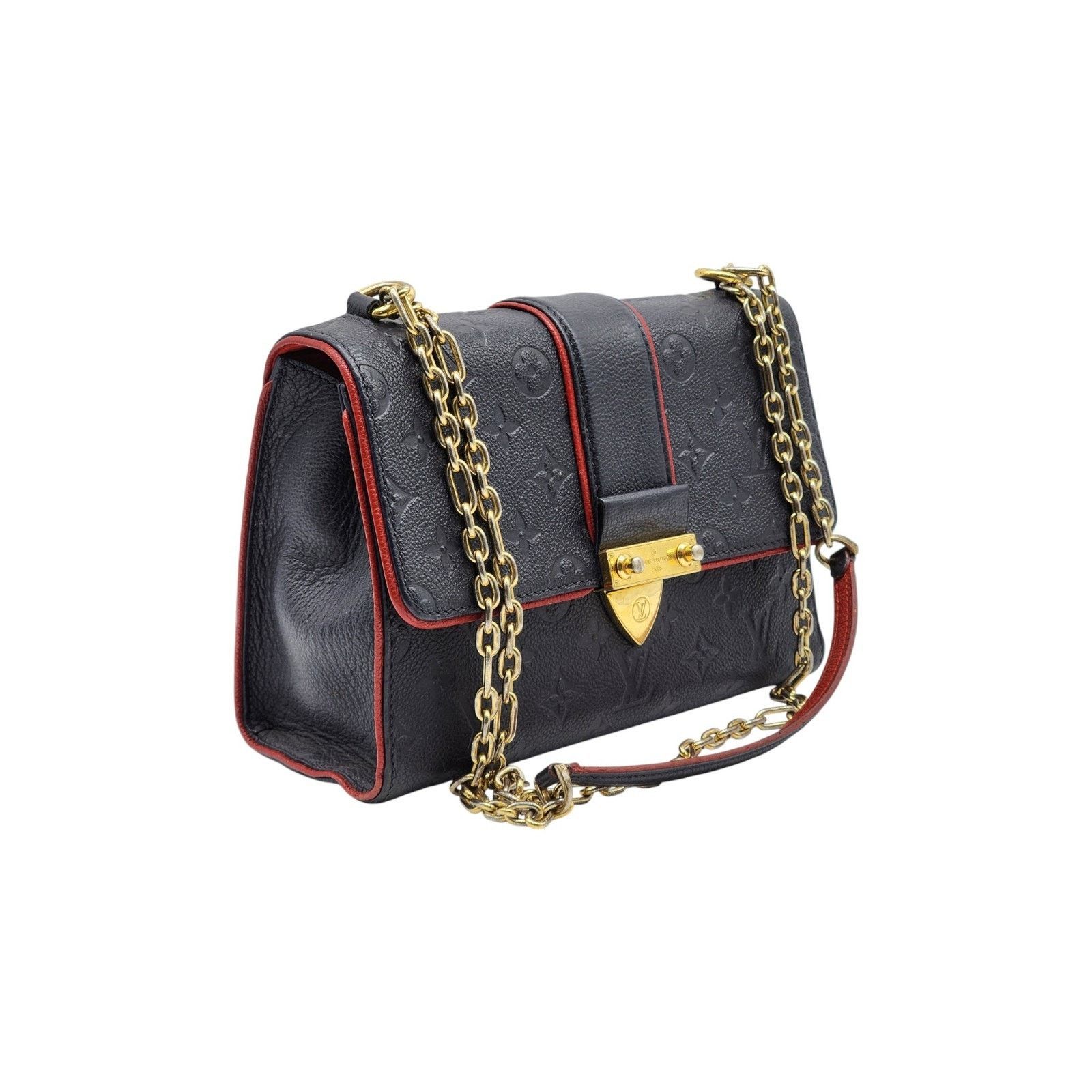 Saint Sulpice PM LV Empreinte Leather Crossbody Bag Blue GHW
